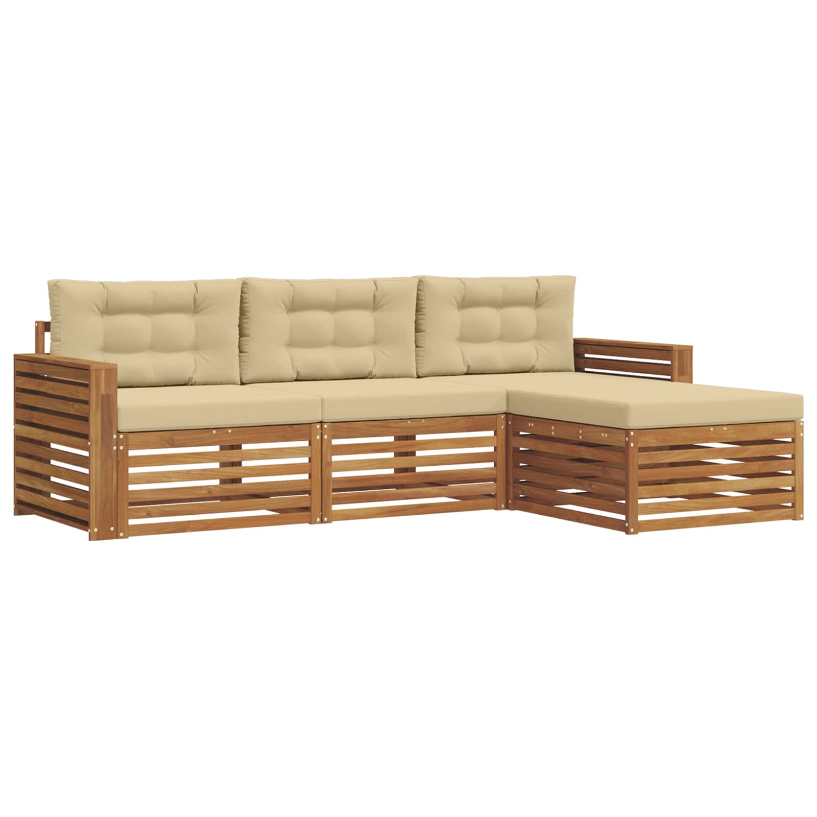 Ensemble de canapés d'extérieur avec coussin Naturel et Beige - XIOS