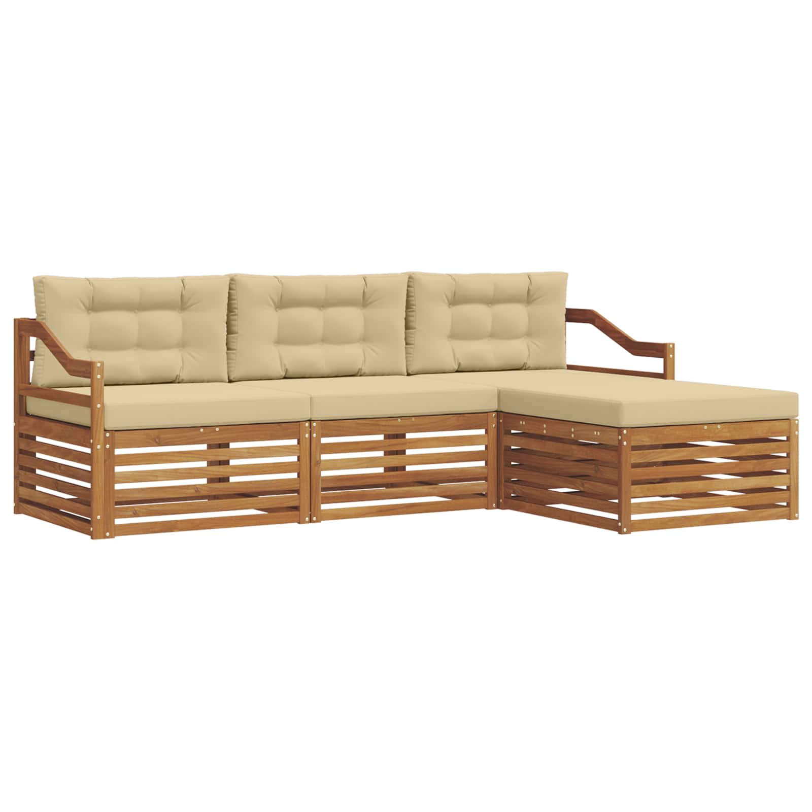 Ensemble de canapés d'extérieur avec coussin Naturel et Beige - XIOS