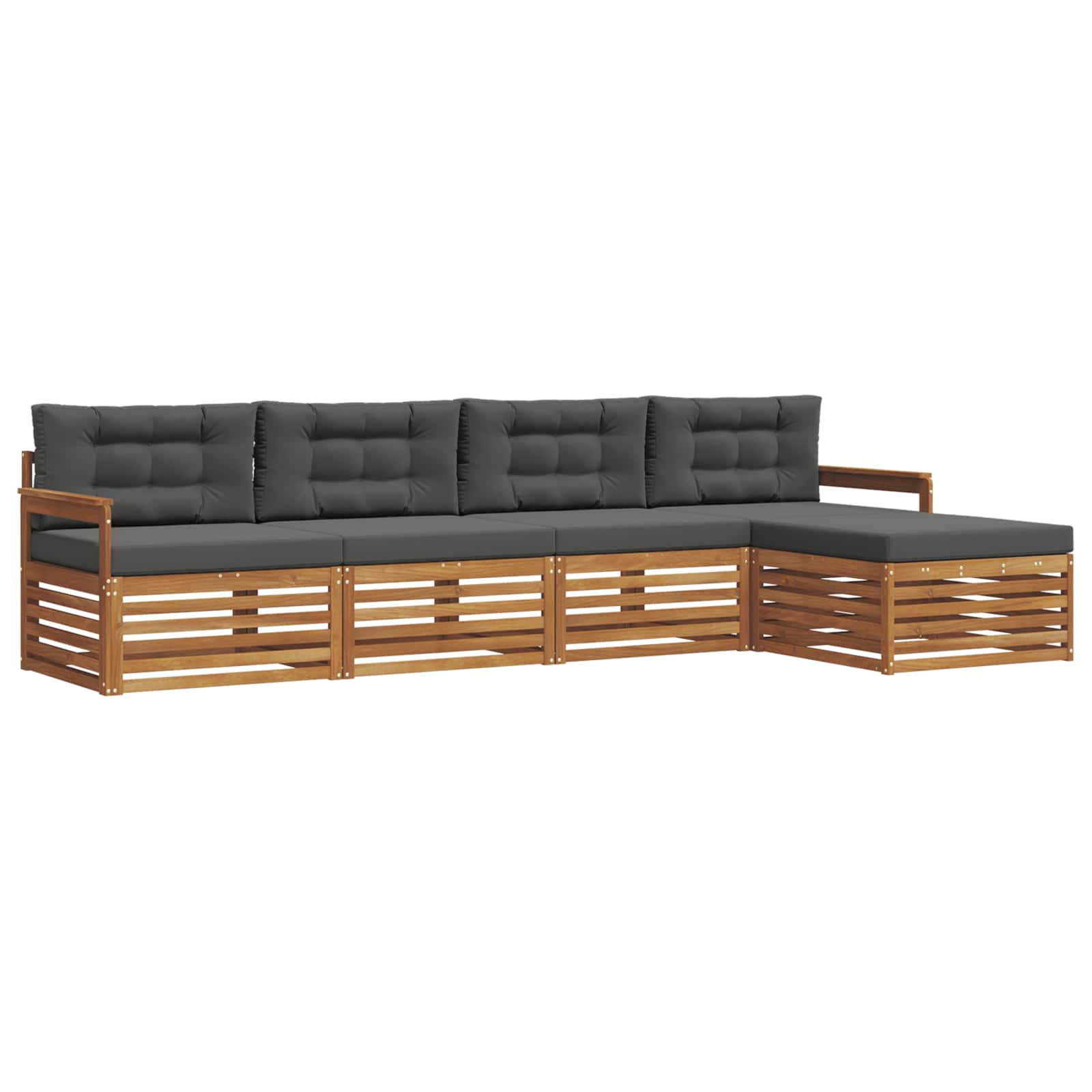 Ensemble de canapés d'extérieur 5 pcs Naturel et Anthracite - XIOS