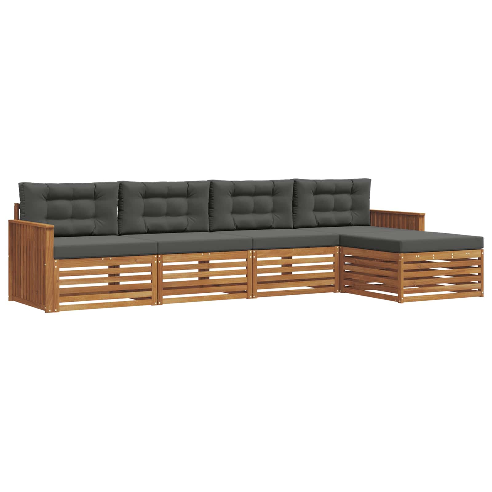 Ensemble de canapés d'extérieur 5 pcs Naturel et Anthracite - XIOS
