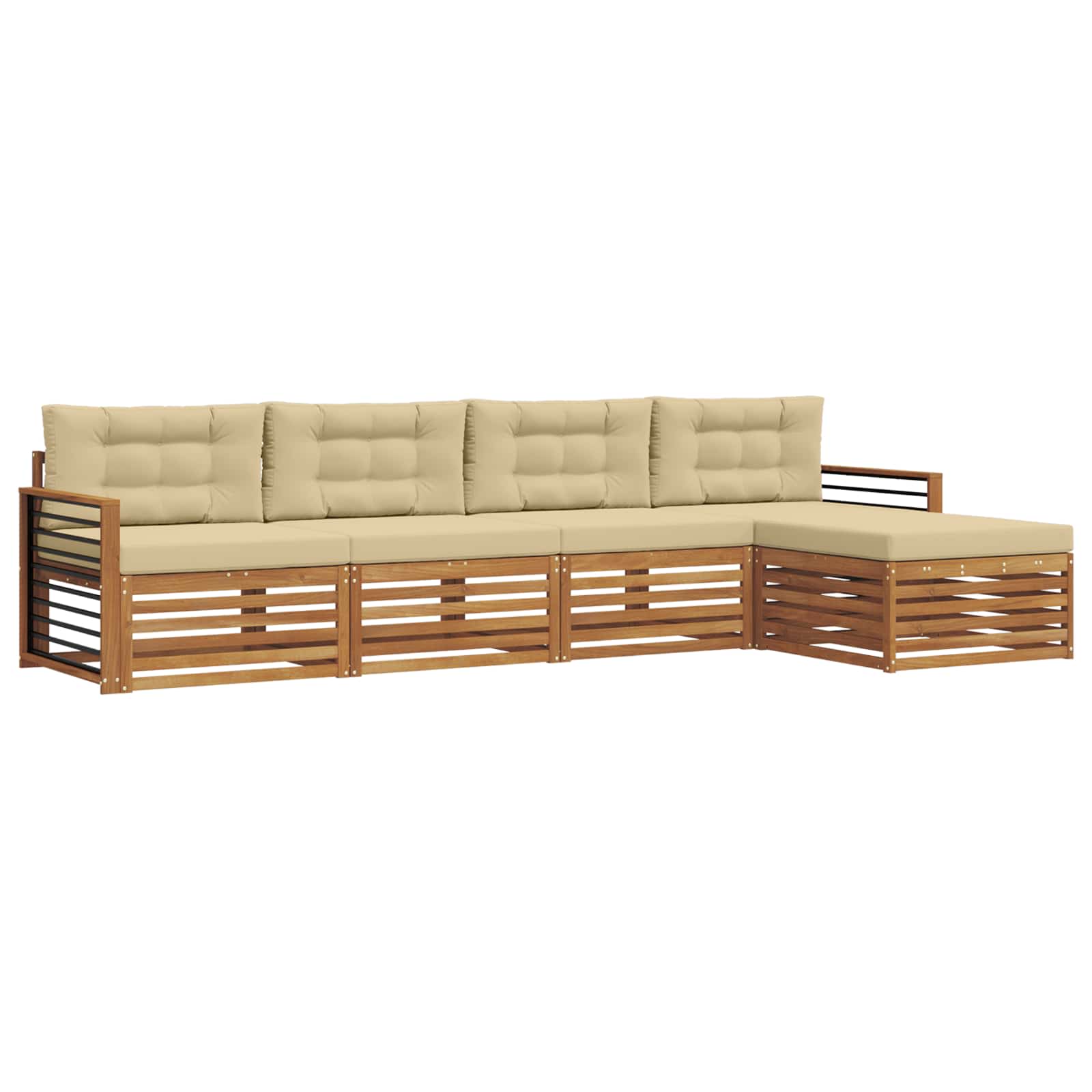 Ensemble de canapés d'extérieur 5 pcs Naturel et Beige - XIOS