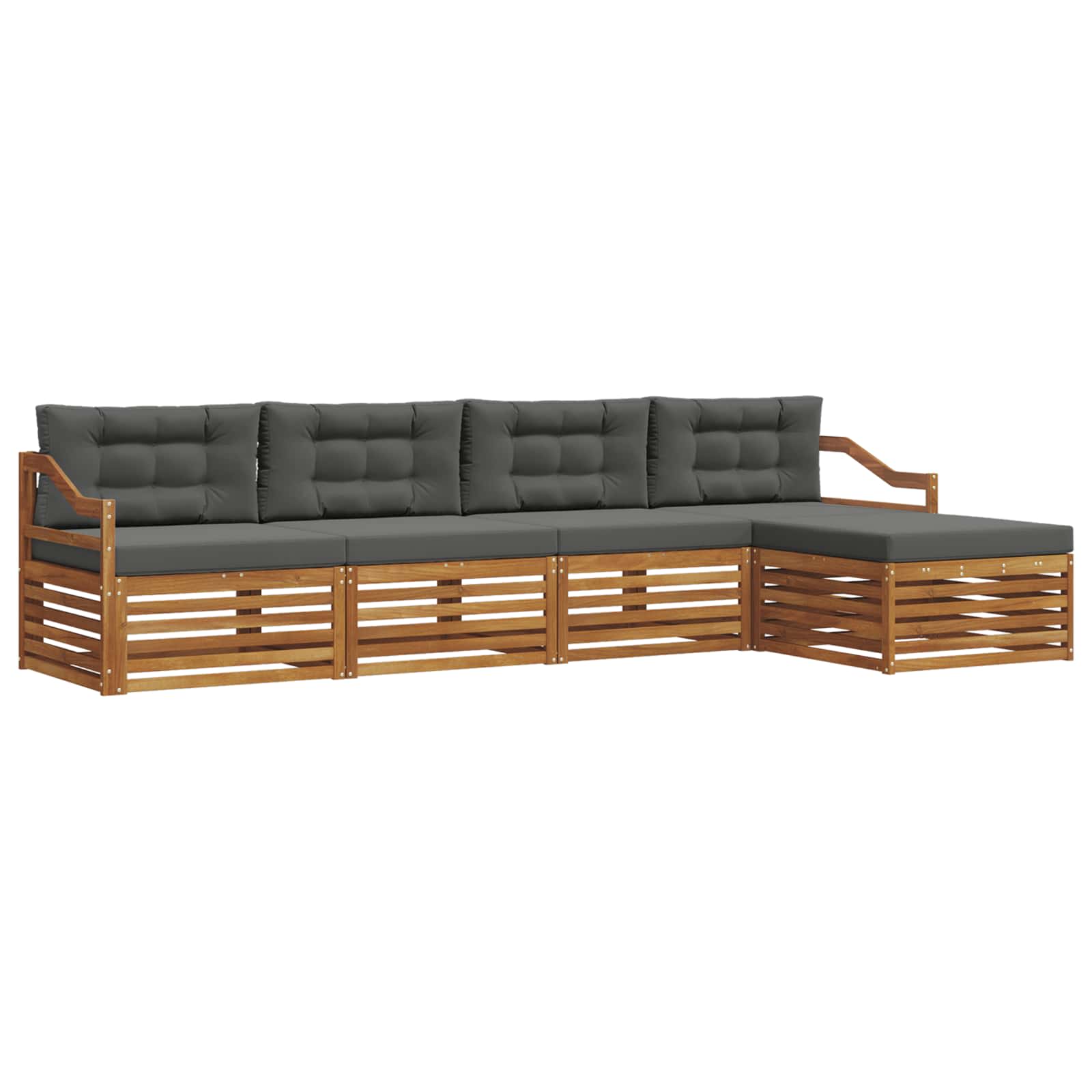 Ensemble de canapés d'extérieur 5 pcs Naturel et Anthracite - XIOS