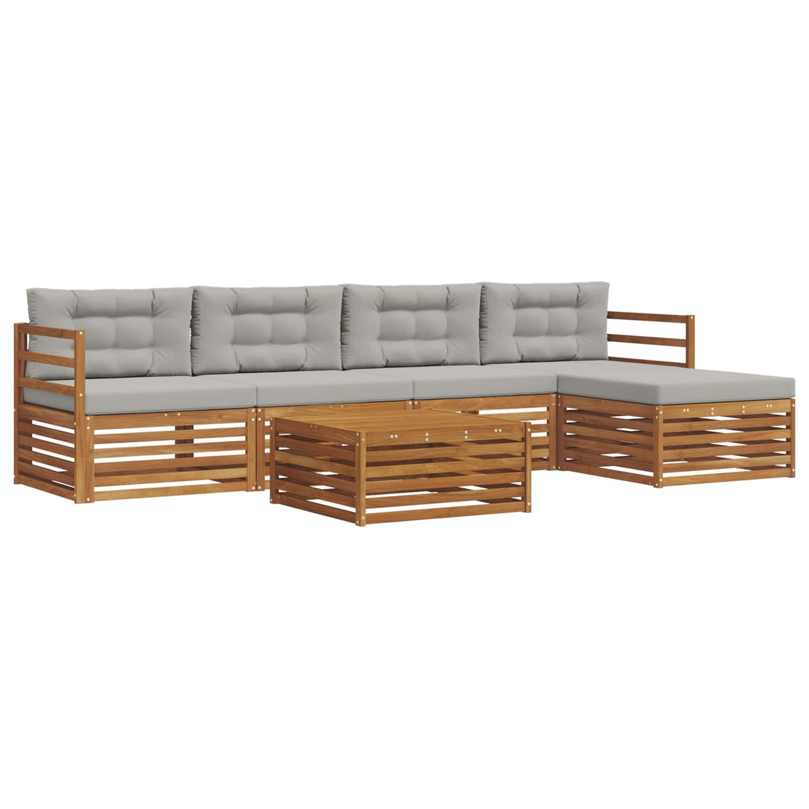 Ensemble de canapés d'extérieur 6 pcs Gris Naturel et Clair - XIOS