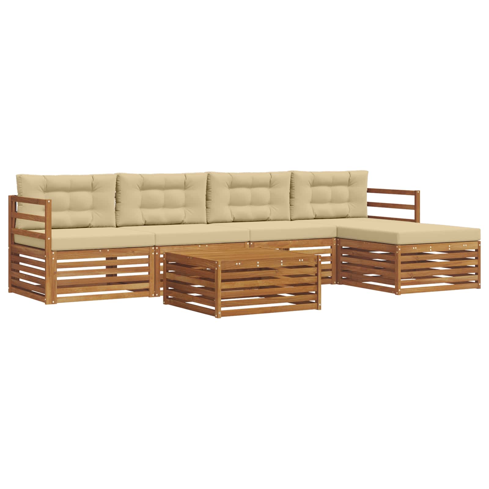Ensemble de canapés d'extérieur 6 pcs Naturel et Beige - XIOS