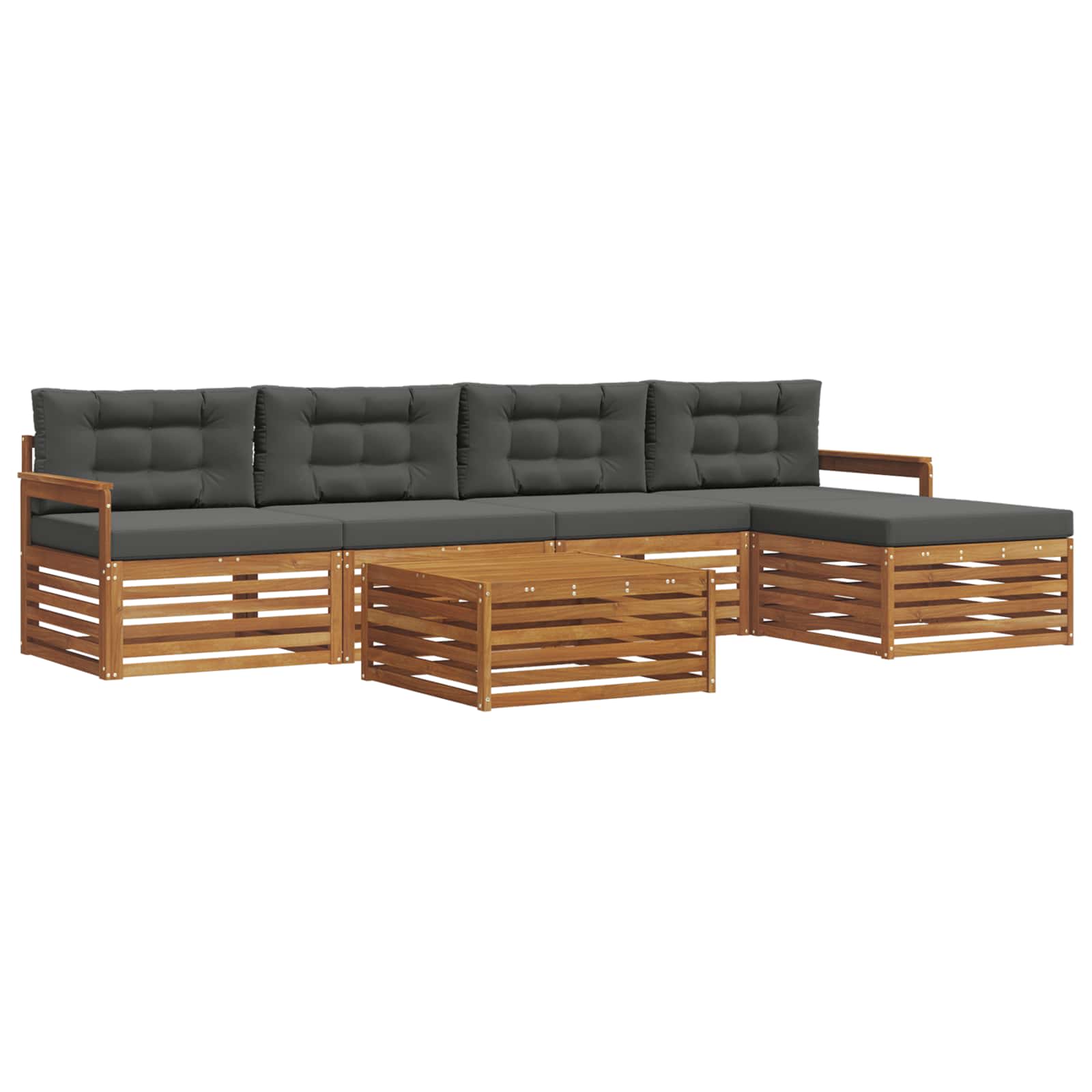 Ensemble de canapés d'extérieur 6 pcs Naturel et Anthracite - XIOS