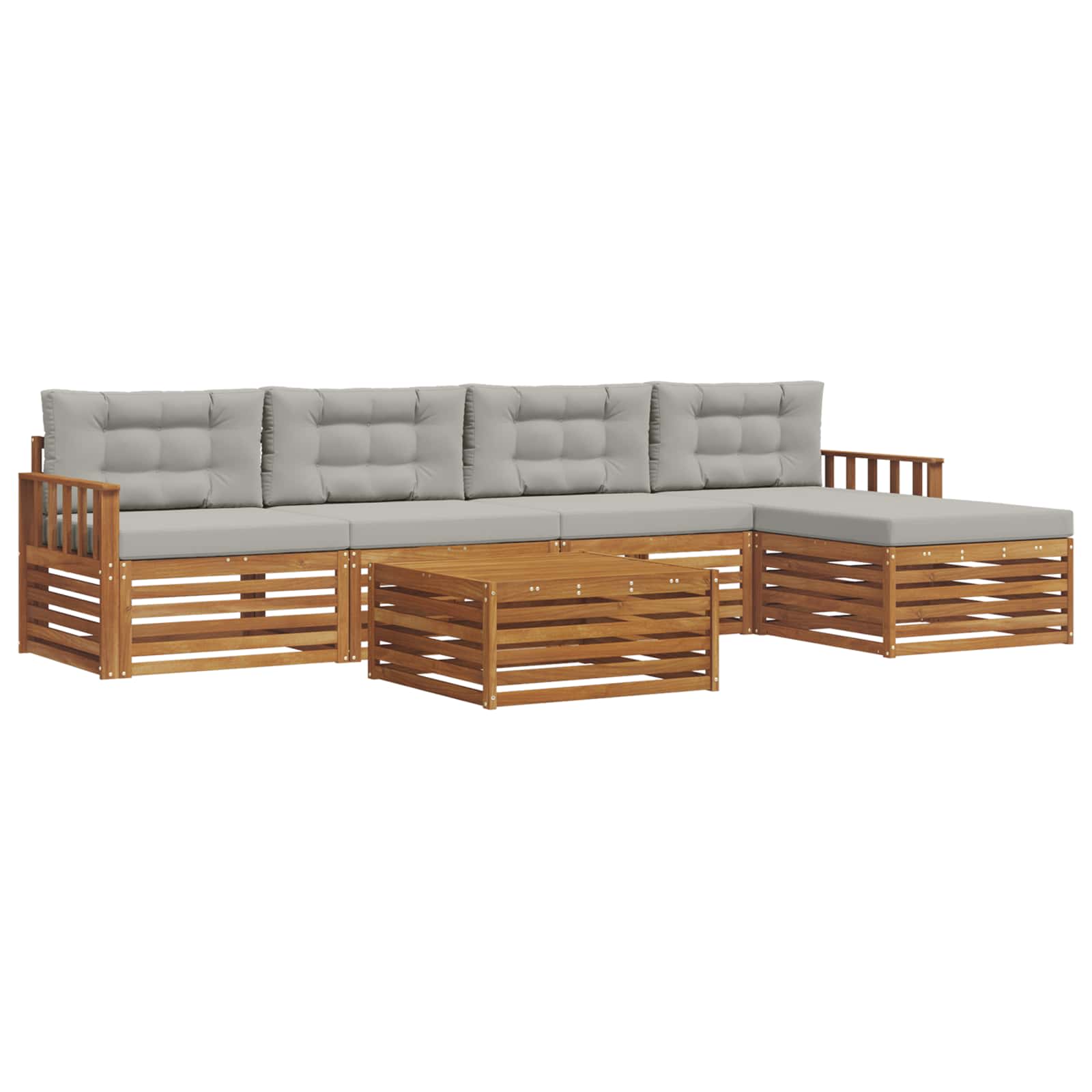 Ensemble de canapés d'extérieur 6 pcs Gris Naturel et Clair - XIOS