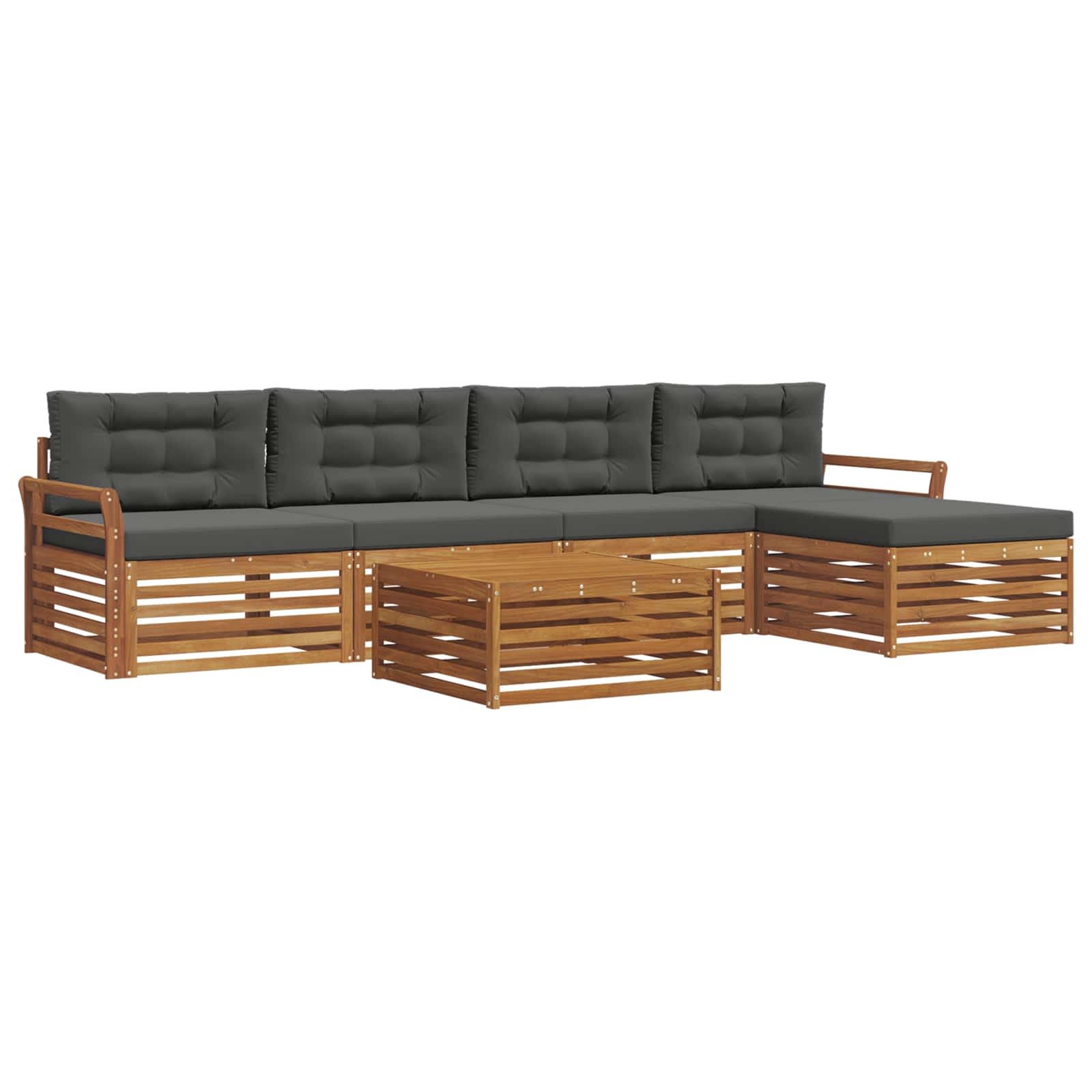 Ensemble de canapés d'extérieur 6 pcs Naturel et Anthracite - XIOS