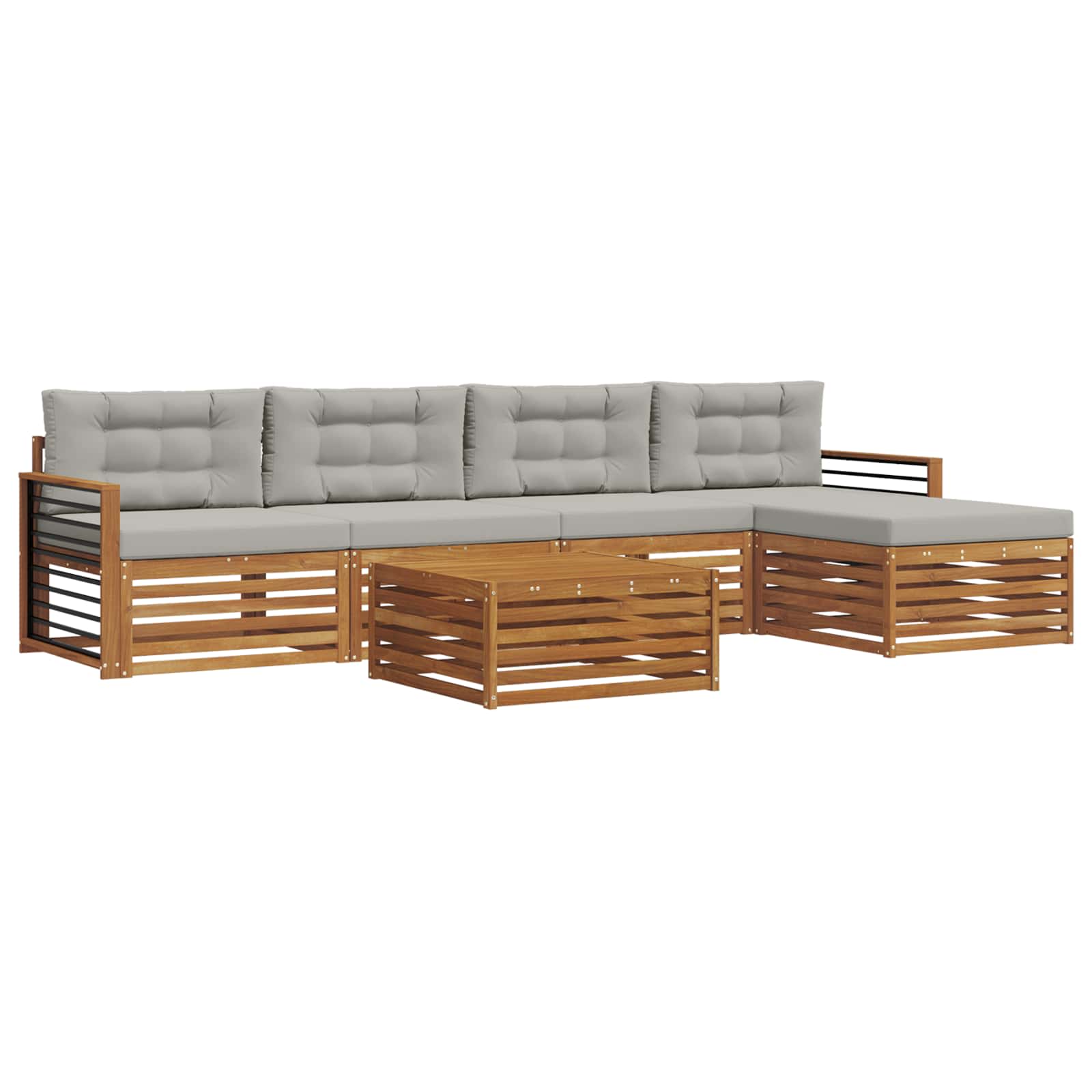 Ensemble de canapés d'extérieur 6 pcs Gris Naturel et Clair - XIOS