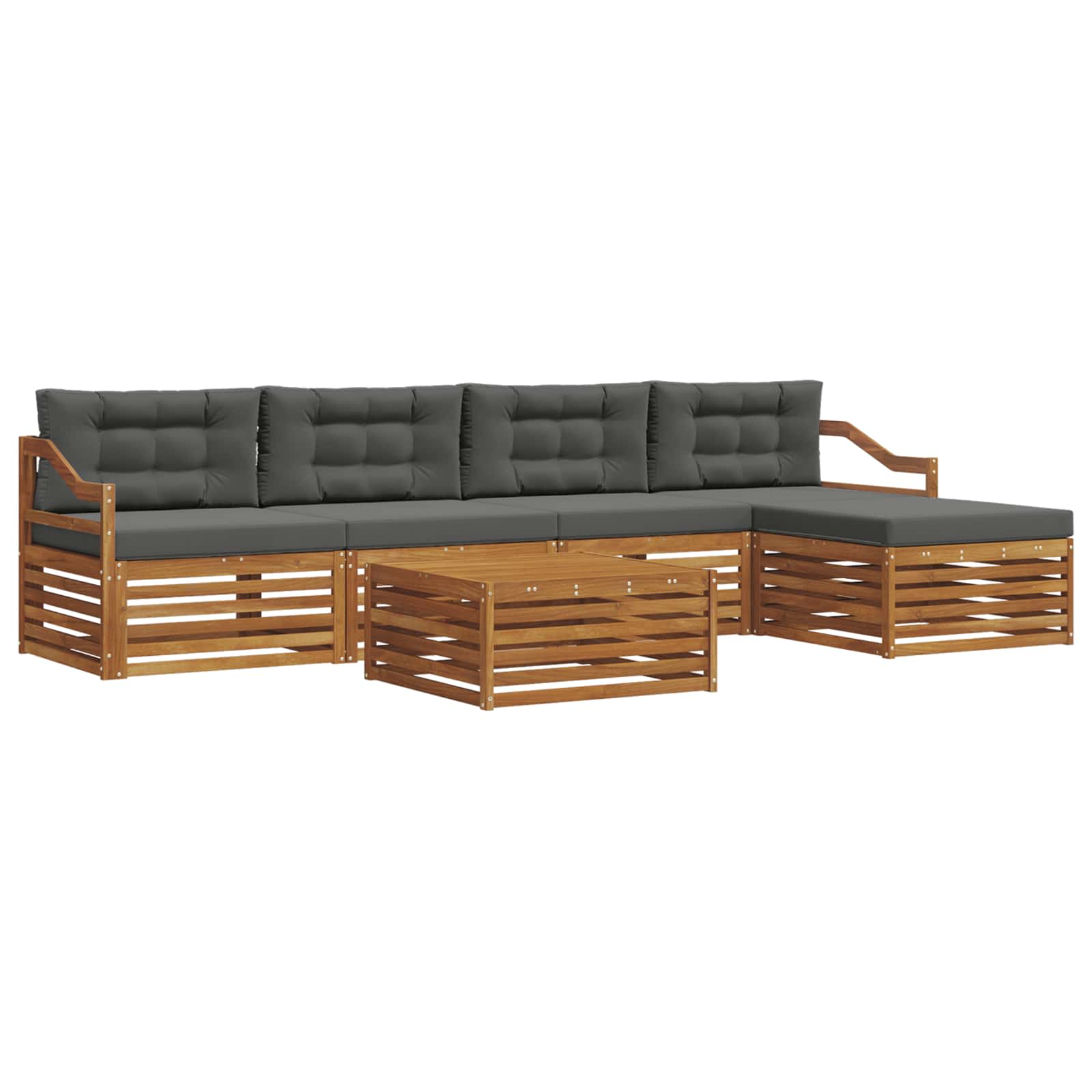 Ensemble de canapés d'extérieur 6 pcs Naturel et Anthracite - XIOS