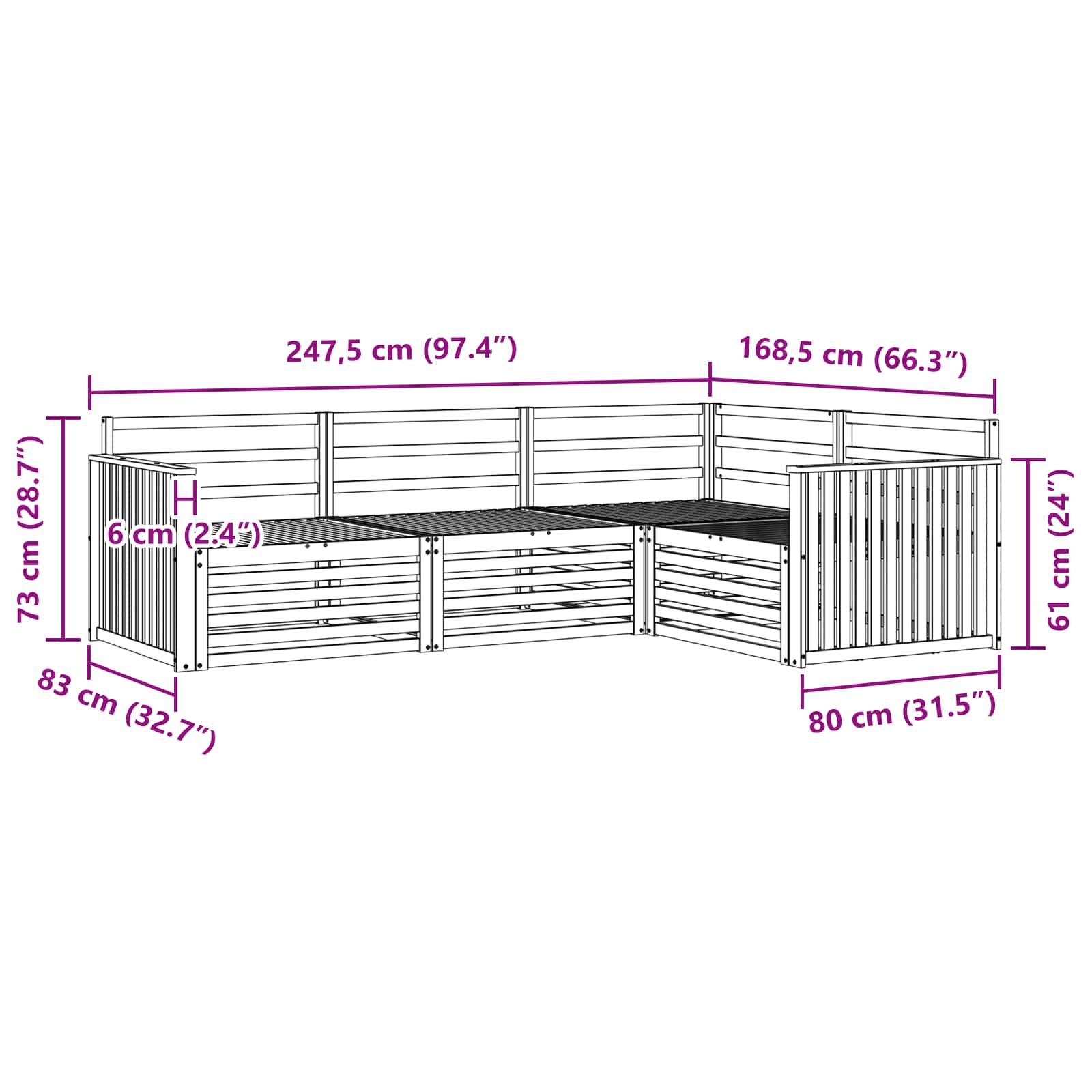 Ensemble de canapés d'extérieur 4 pcs Naturel - XIOS