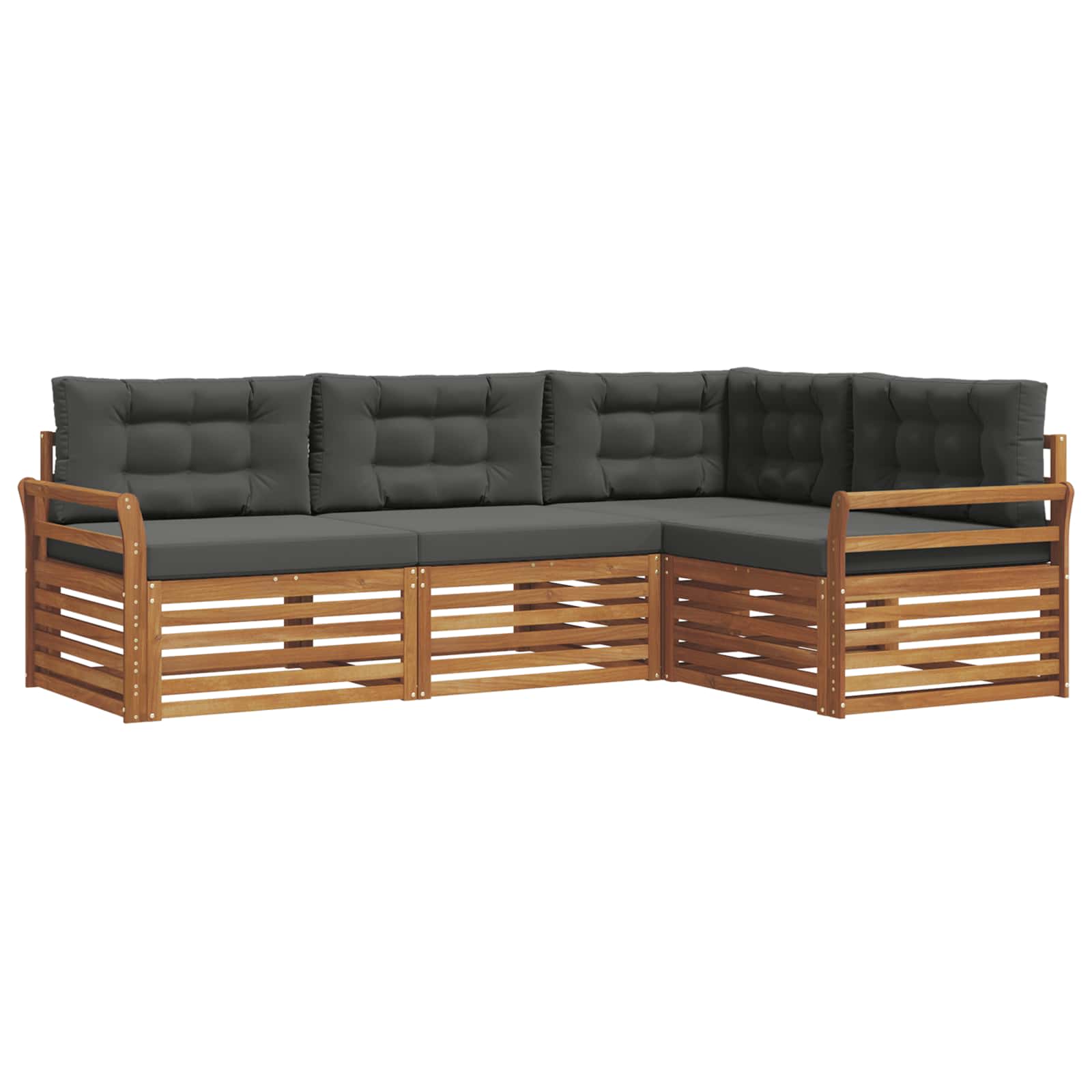 Ensemble de canapés d'extérieur 4 pcs Naturel et Anthracite - XIOS