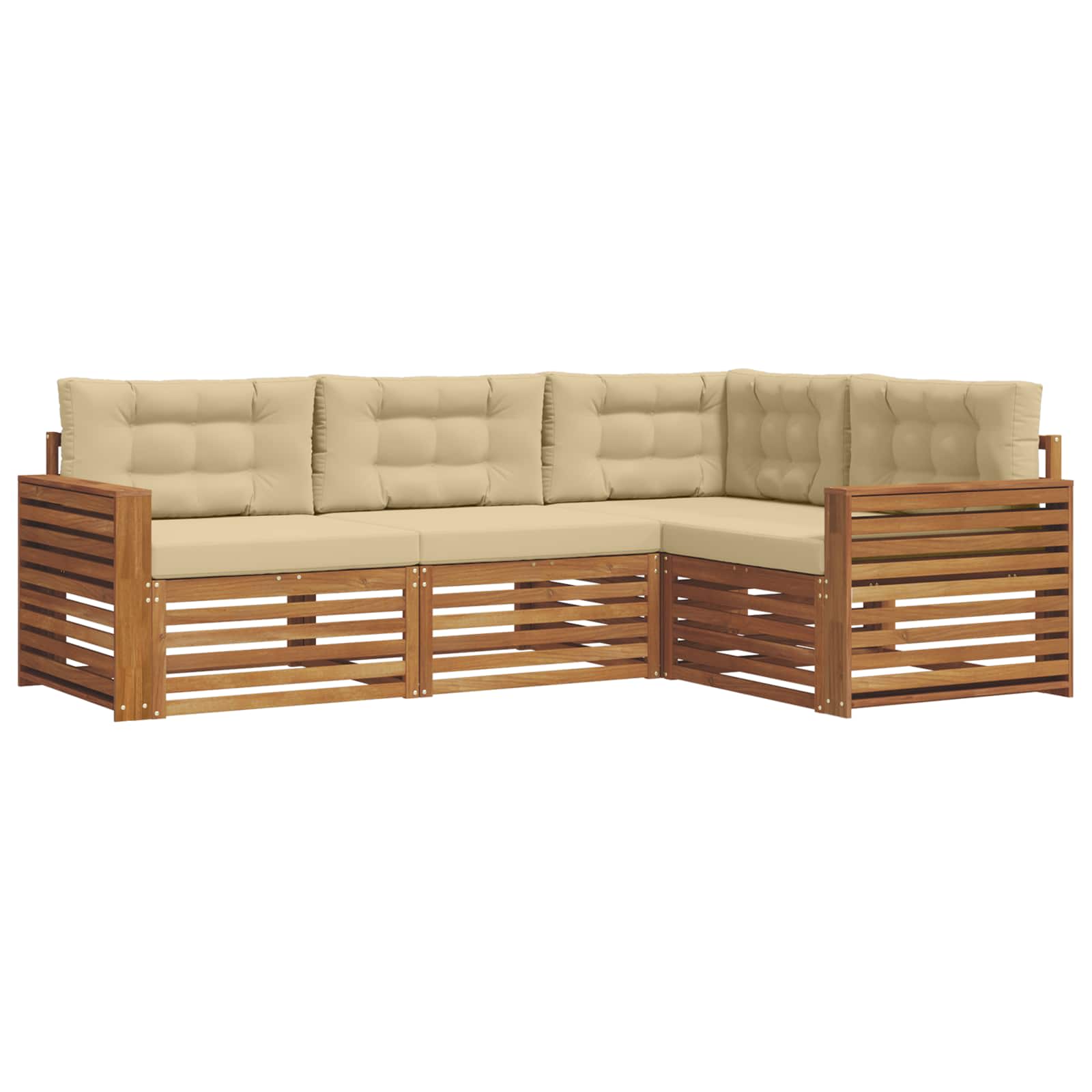 Ensemble de canapés d'extérieur 4 pcs Naturel et Beige - XIOS