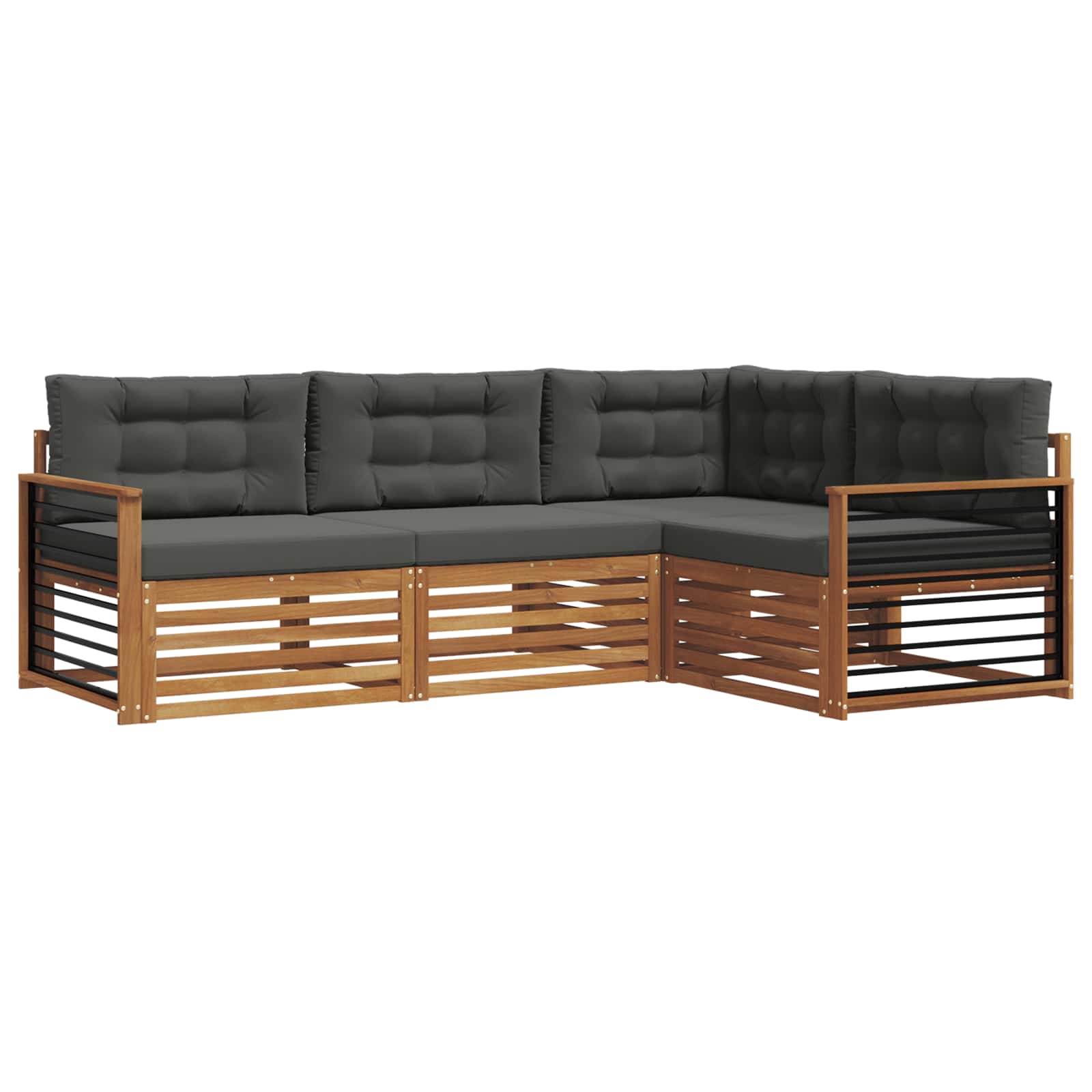Ensemble de canapés d'extérieur 4 pc Naturel et Anthracite