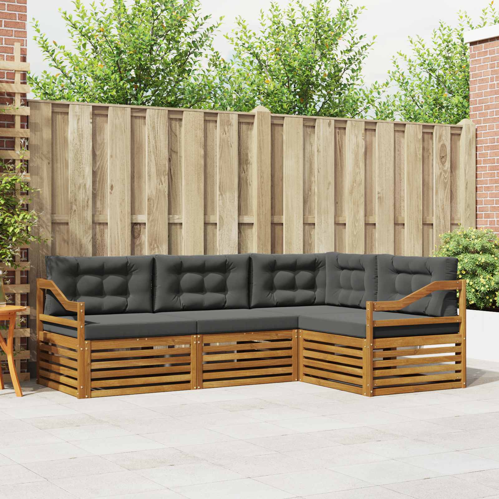 Ensemble de canapés d'extérieur 4 pcs Naturel et Anthracite - XIOS