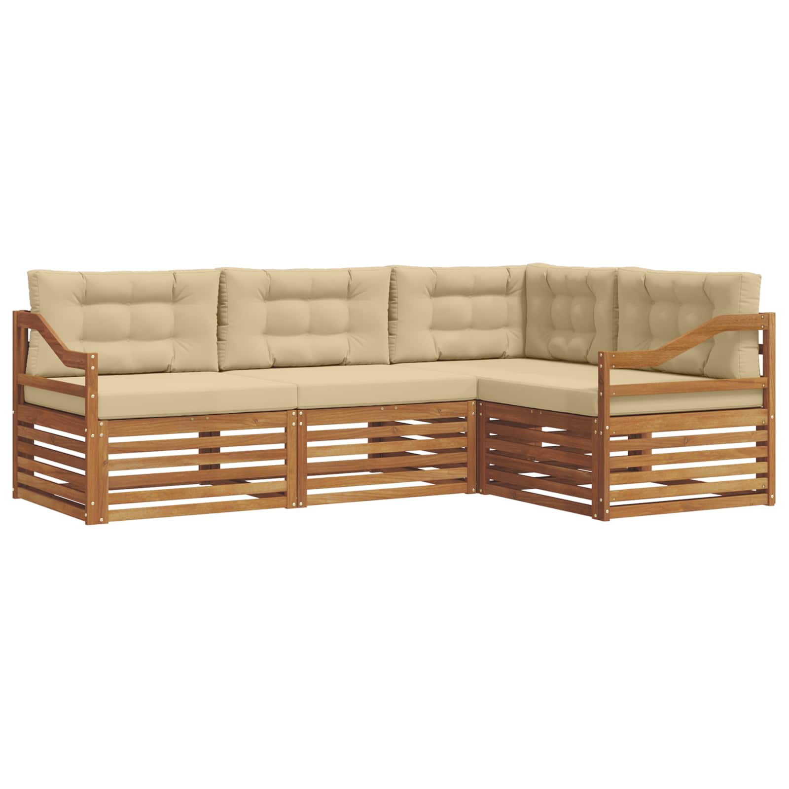 Ensemble de canapés d'extérieur 4 pcs Naturel et Beige - XIOS