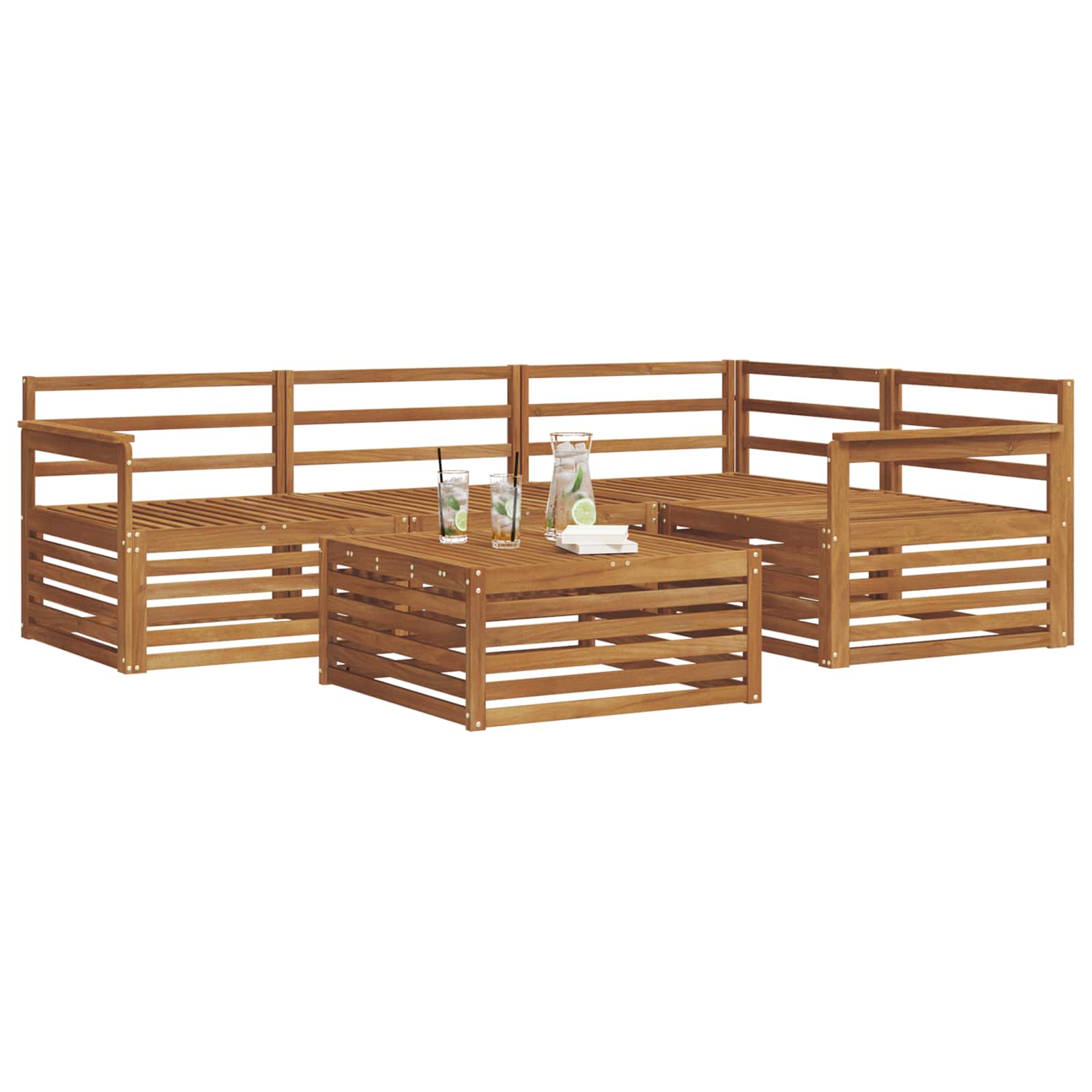 Ensemble de canapés d'extérieur 5 pcs Naturel - XIOS