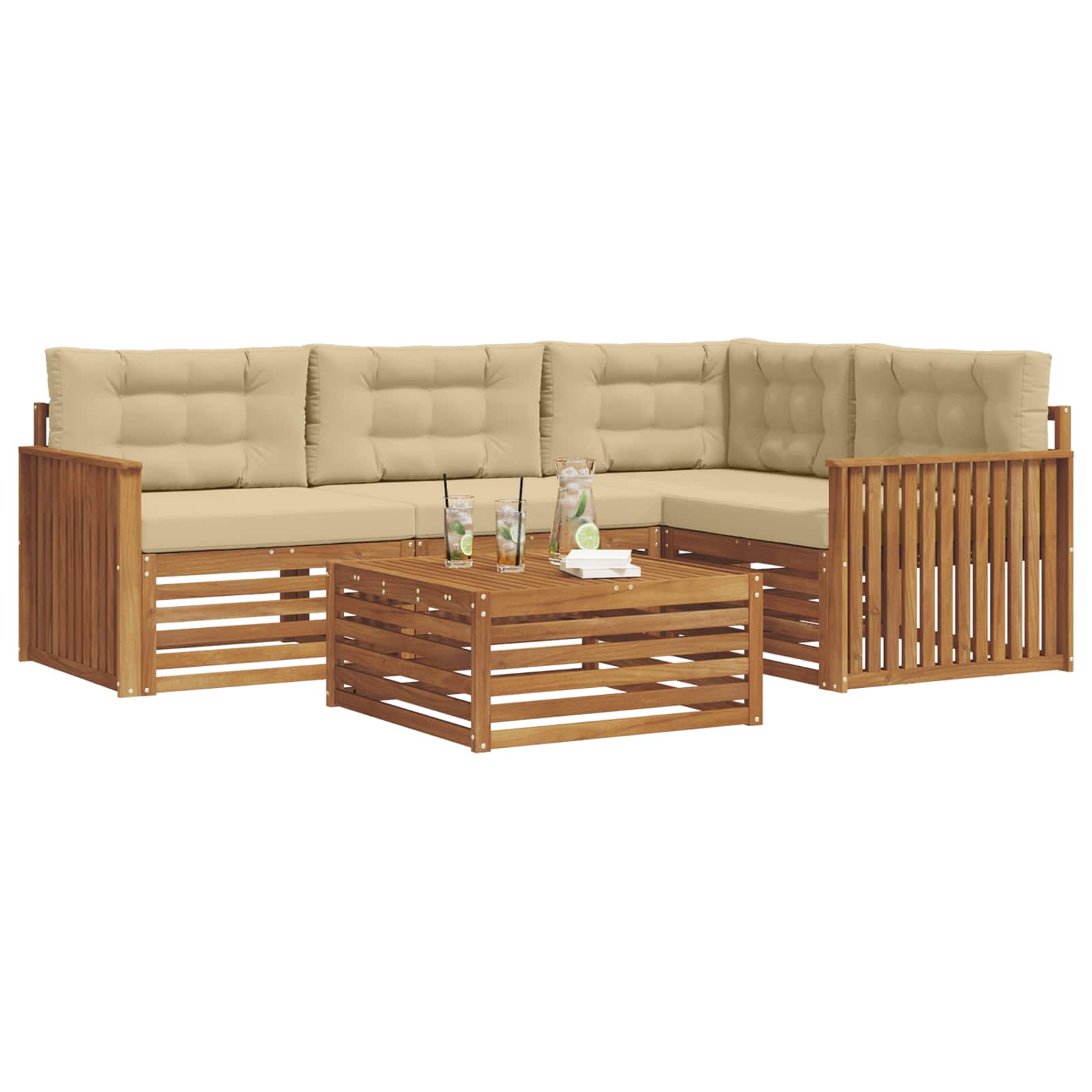 Ensemble de canapés d'extérieur 5 pcs Naturel et Beige - XIOS