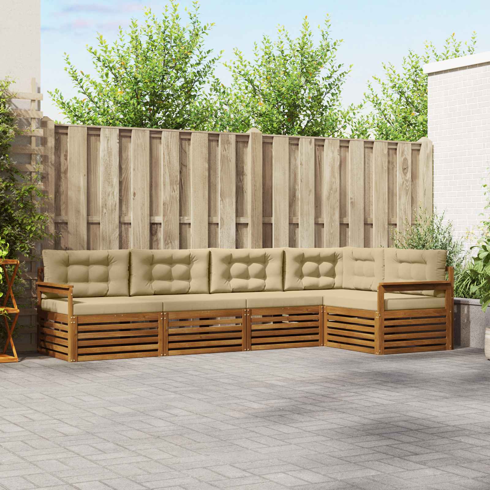 Ensemble de canapés d'extérieur 5 pcs Naturel et Beige - XIOS