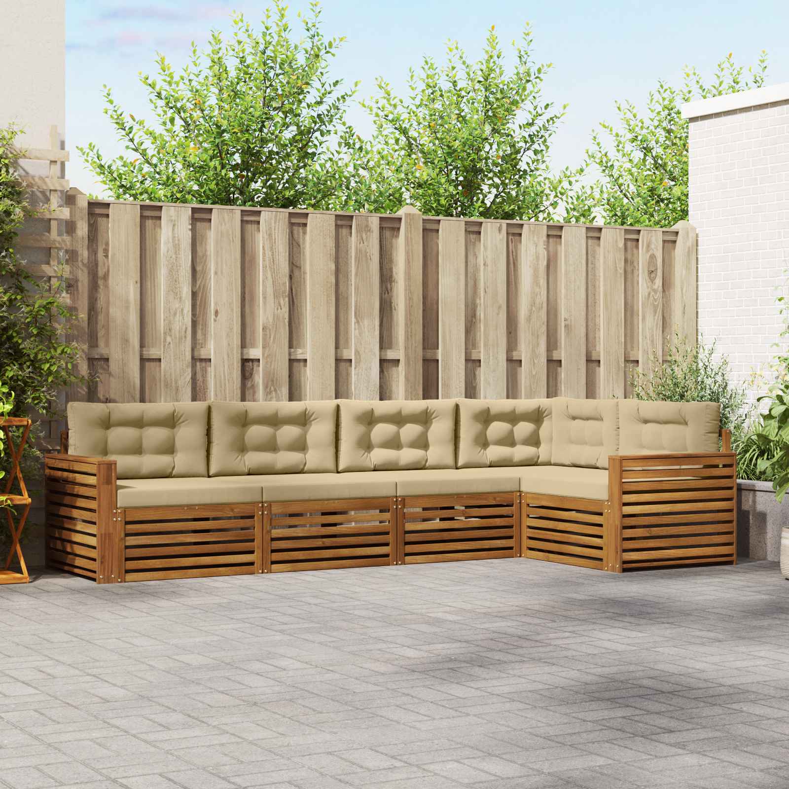 Ensemble de canapés d'extérieur 5 pcs Naturel et Beige - XIOS