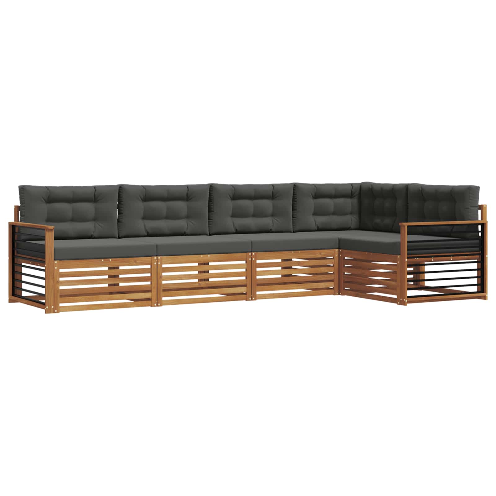 Ensemble de canapés d'extérieur 5 pcs Naturel et Anthracite - XIOS