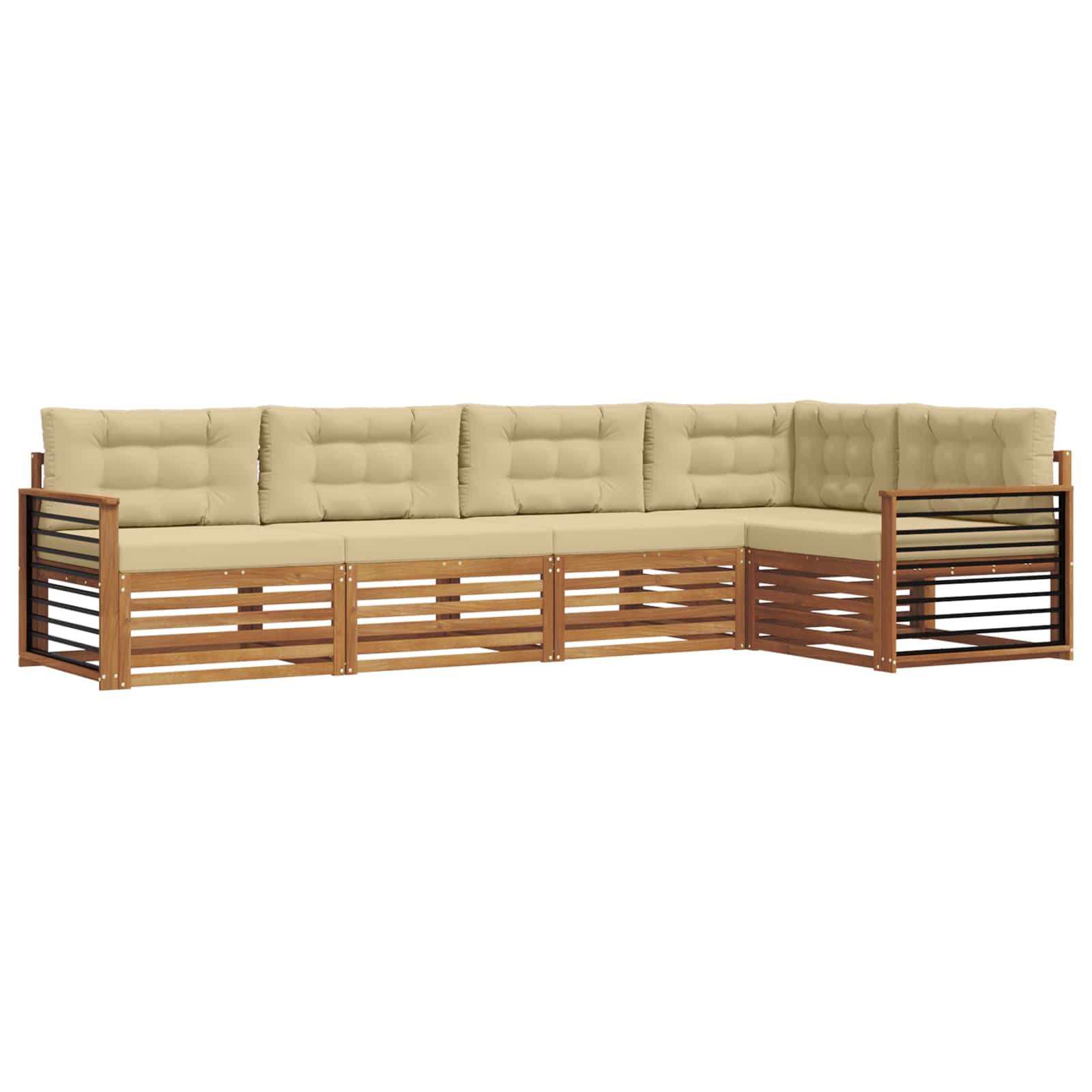 Ensemble de canapés d'extérieur 5 pcs Naturel et Beige - XIOS