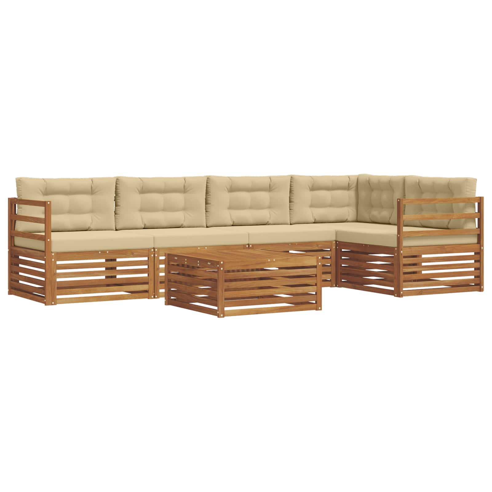 Ensemble de canapés d'extérieur 6 pcs Naturel et Beige - XIOS