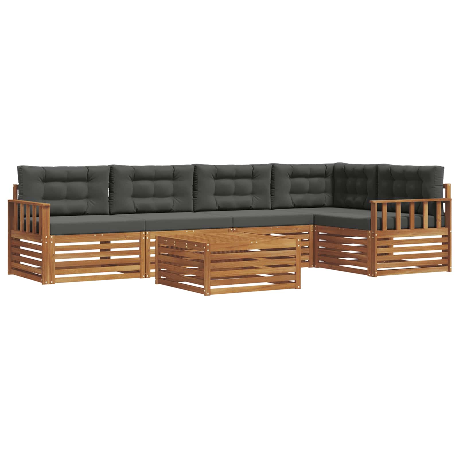 Ensemble de canapés d'extérieur 6 pcs Naturel et Anthracite - XIOS