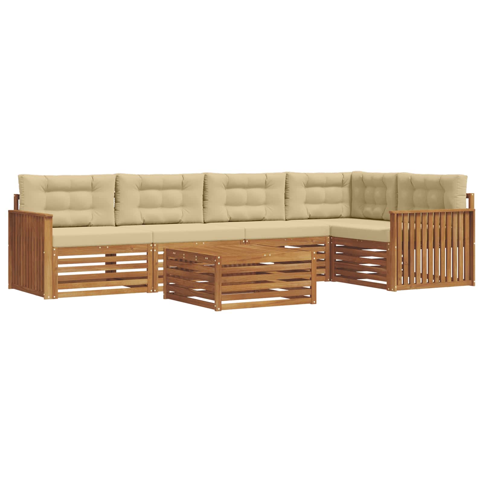 Ensemble de canapés d'extérieur 6 pcs Naturel et Beige - XIOS