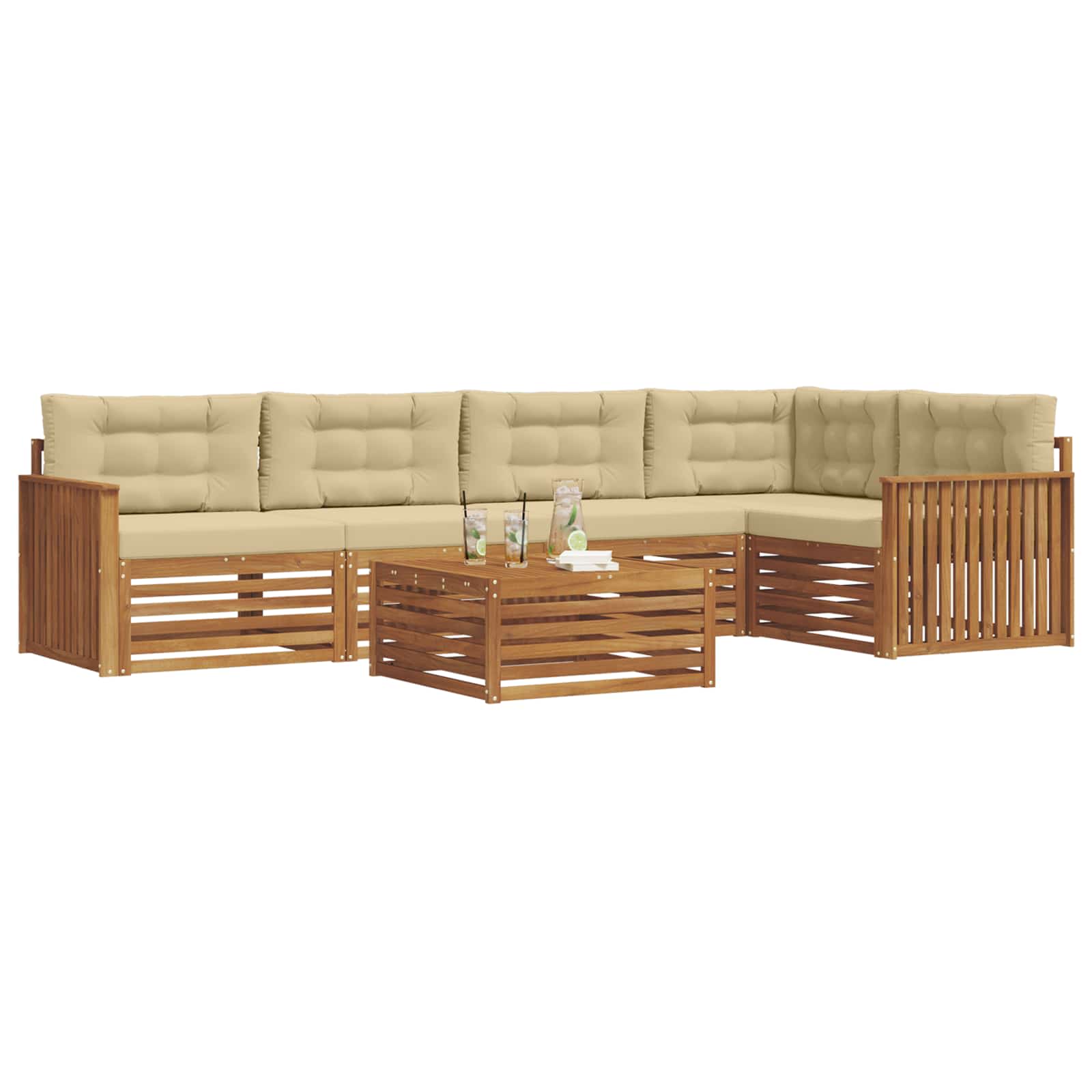 Ensemble de canapés d'extérieur 6 pcs Naturel et Beige - XIOS