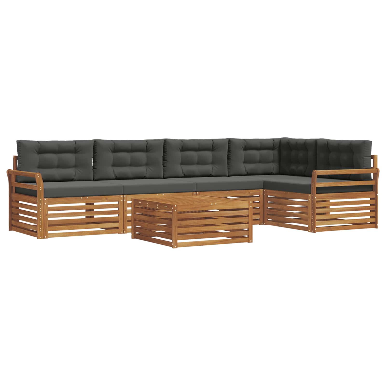 Ensemble de canapés d'extérieur 6 pcs Naturel et Anthracite - XIOS