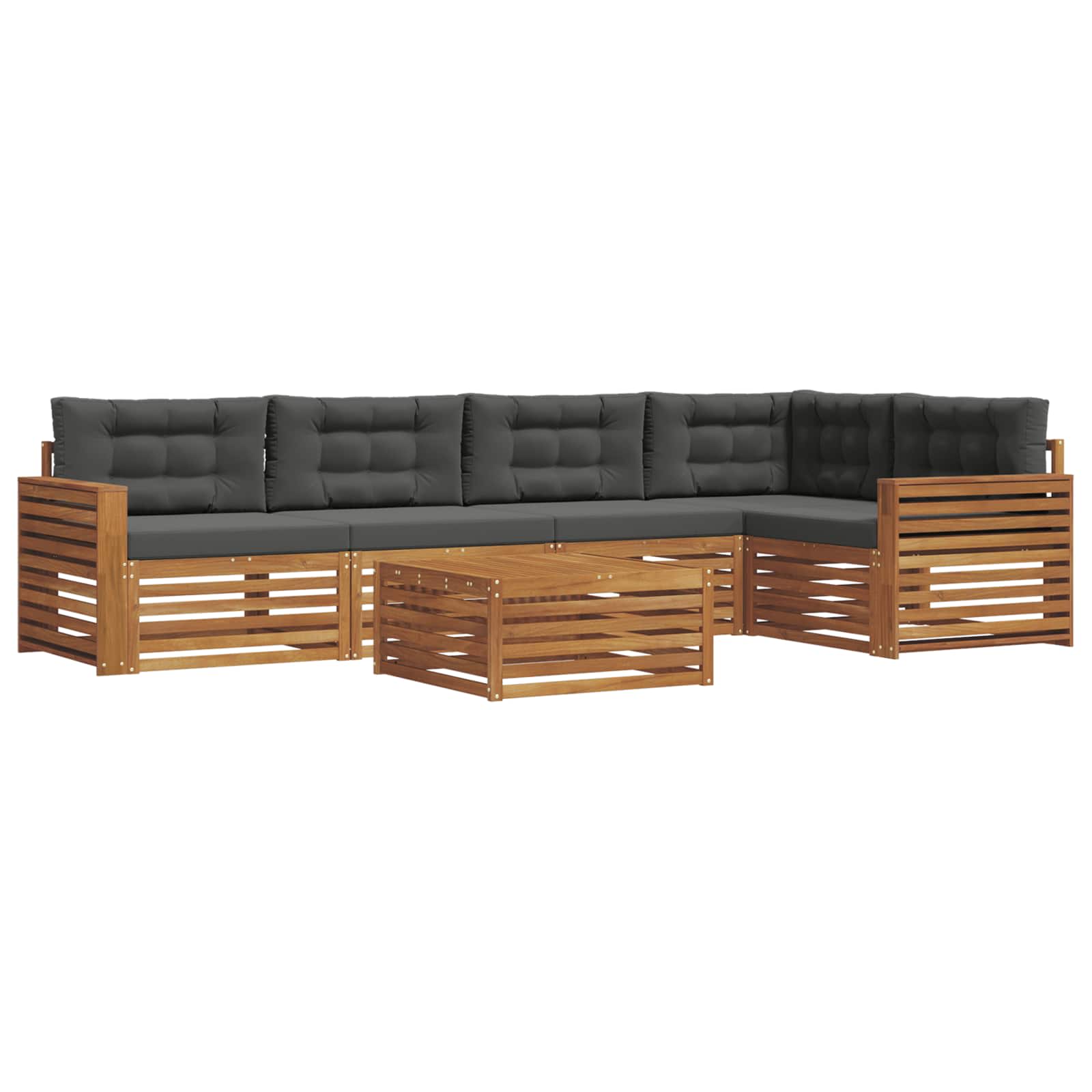 Ensemble de canapés d'extérieur 6 pcs Naturel et Anthracite - XIOS