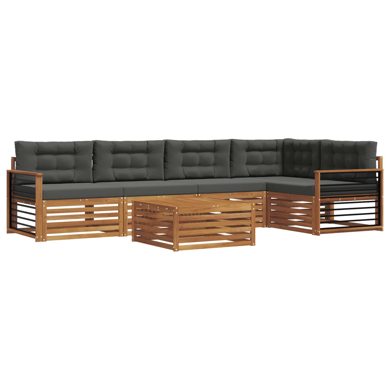 Ensemble de canapés d'extérieur 6 pcs Naturel et Anthracite - XIOS
