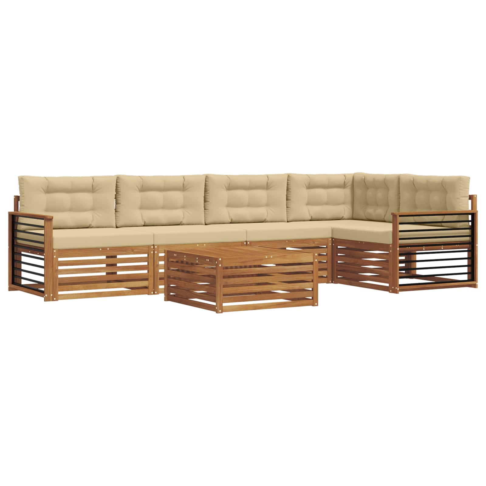 Ensemble de canapés d'extérieur 6 pcs Naturel et Beige - XIOS