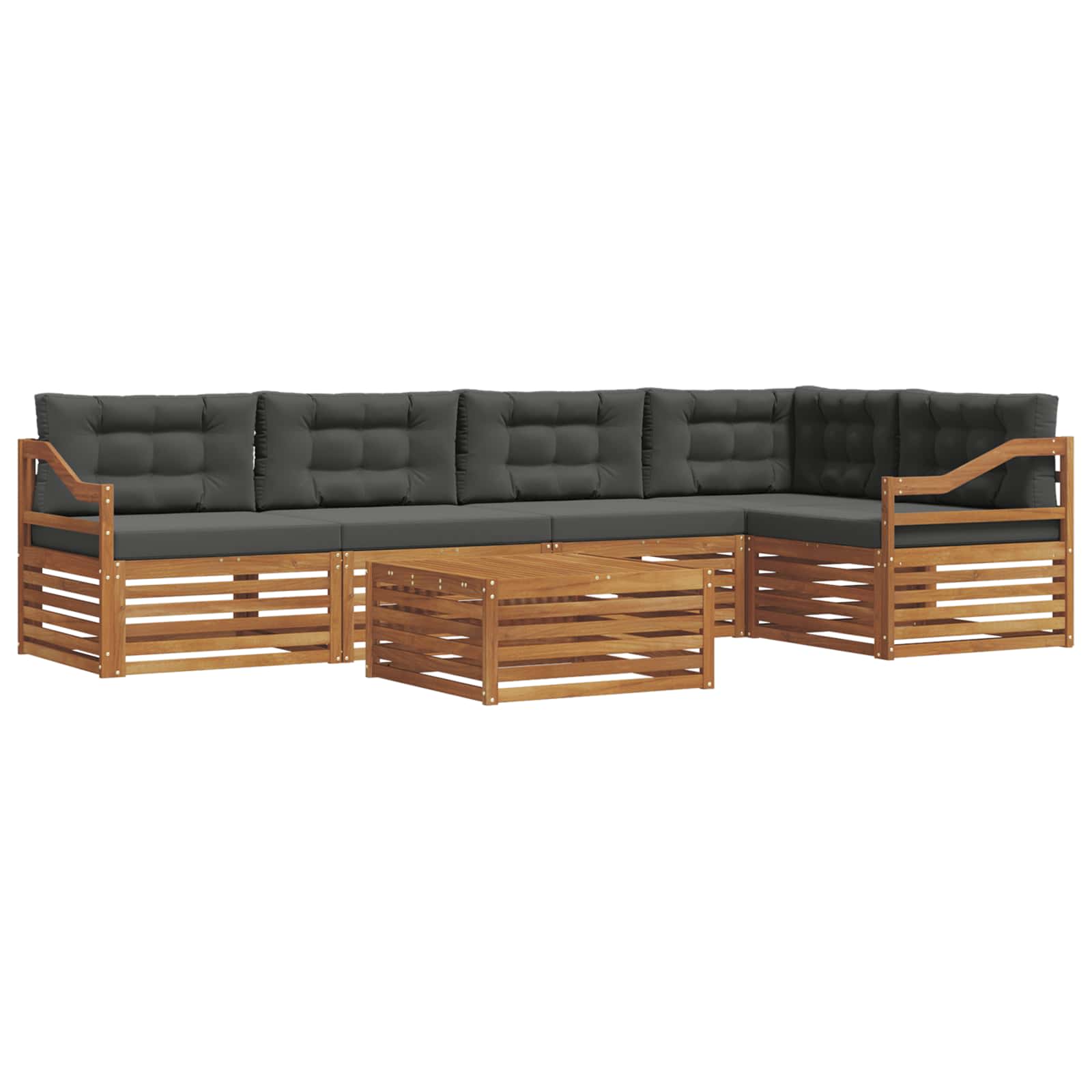Ensemble de canapés d'extérieur 6 pcs Naturel et Anthracite - XIOS