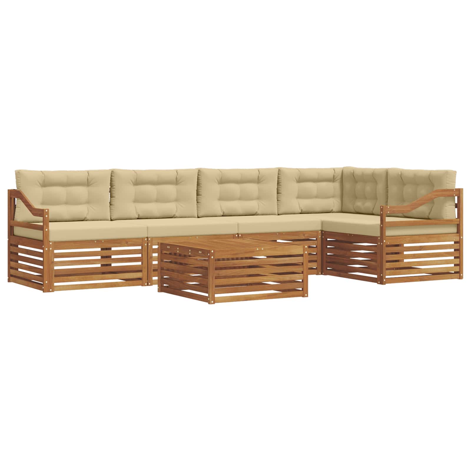 Ensemble de canapés d'extérieur 6 pcs Naturel et Beige - XIOS