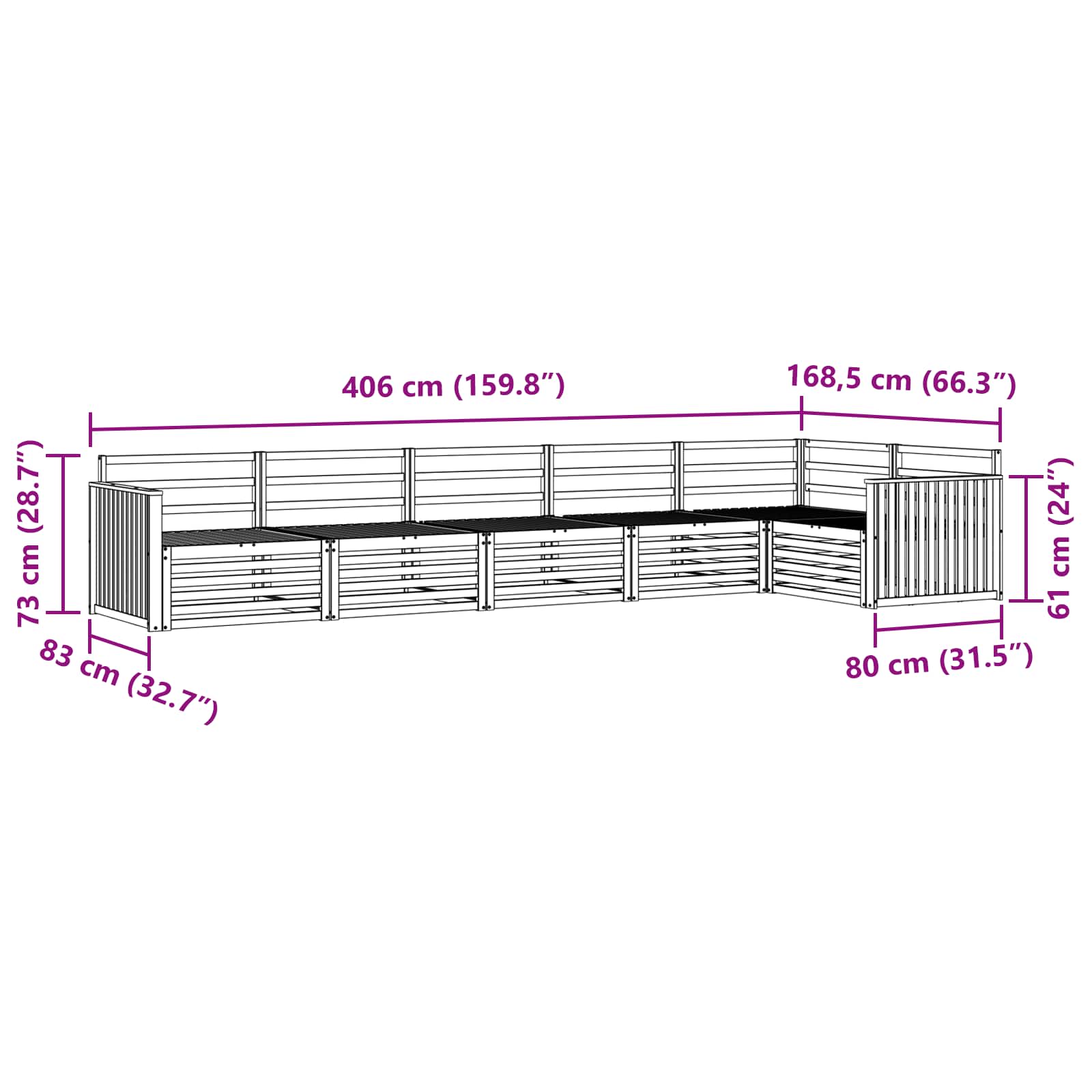 Ensemble de canapés d'extérieur 6 pcs Naturel - XIOS