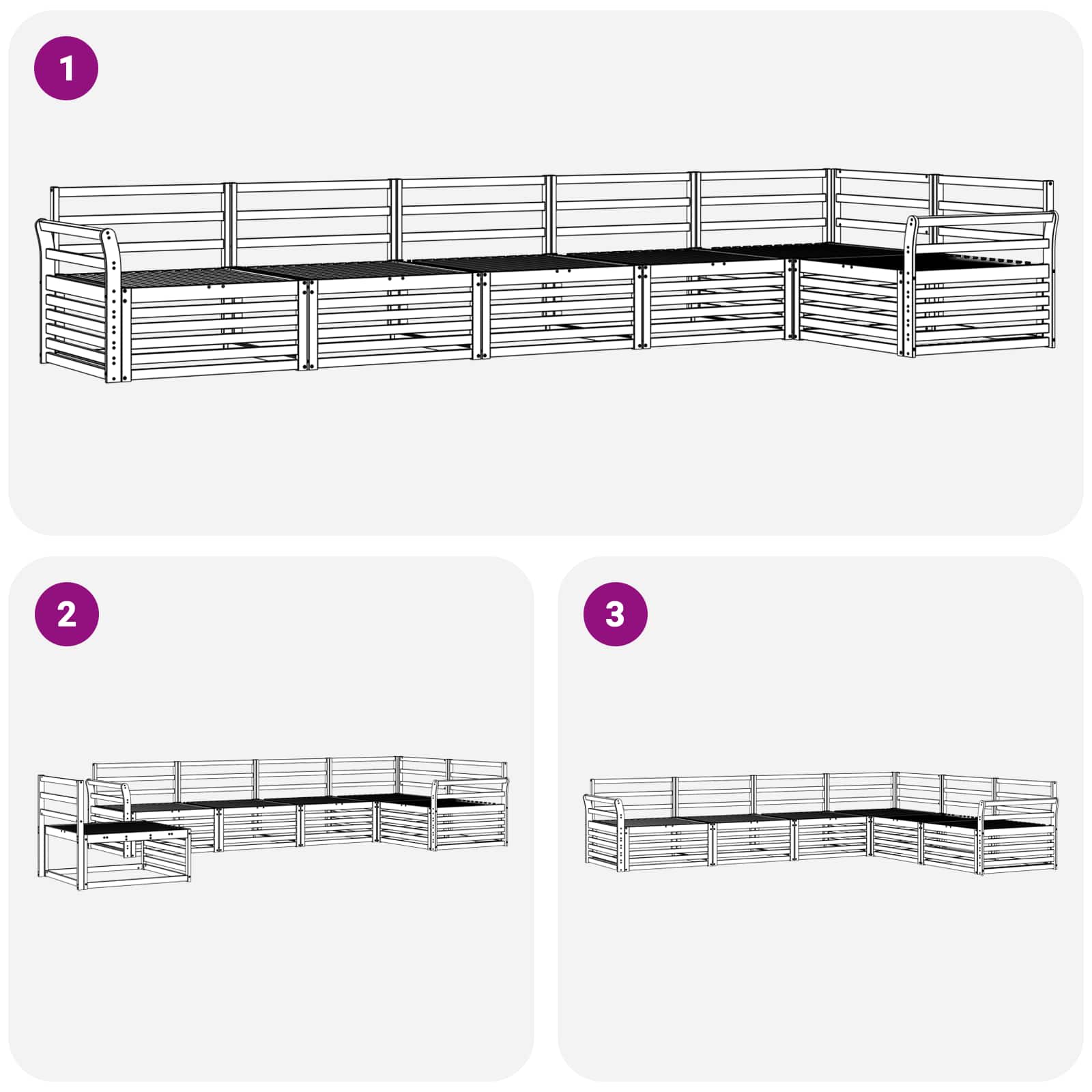 Ensemble de canapés d'extérieur 6 pcs Naturel - XIOS