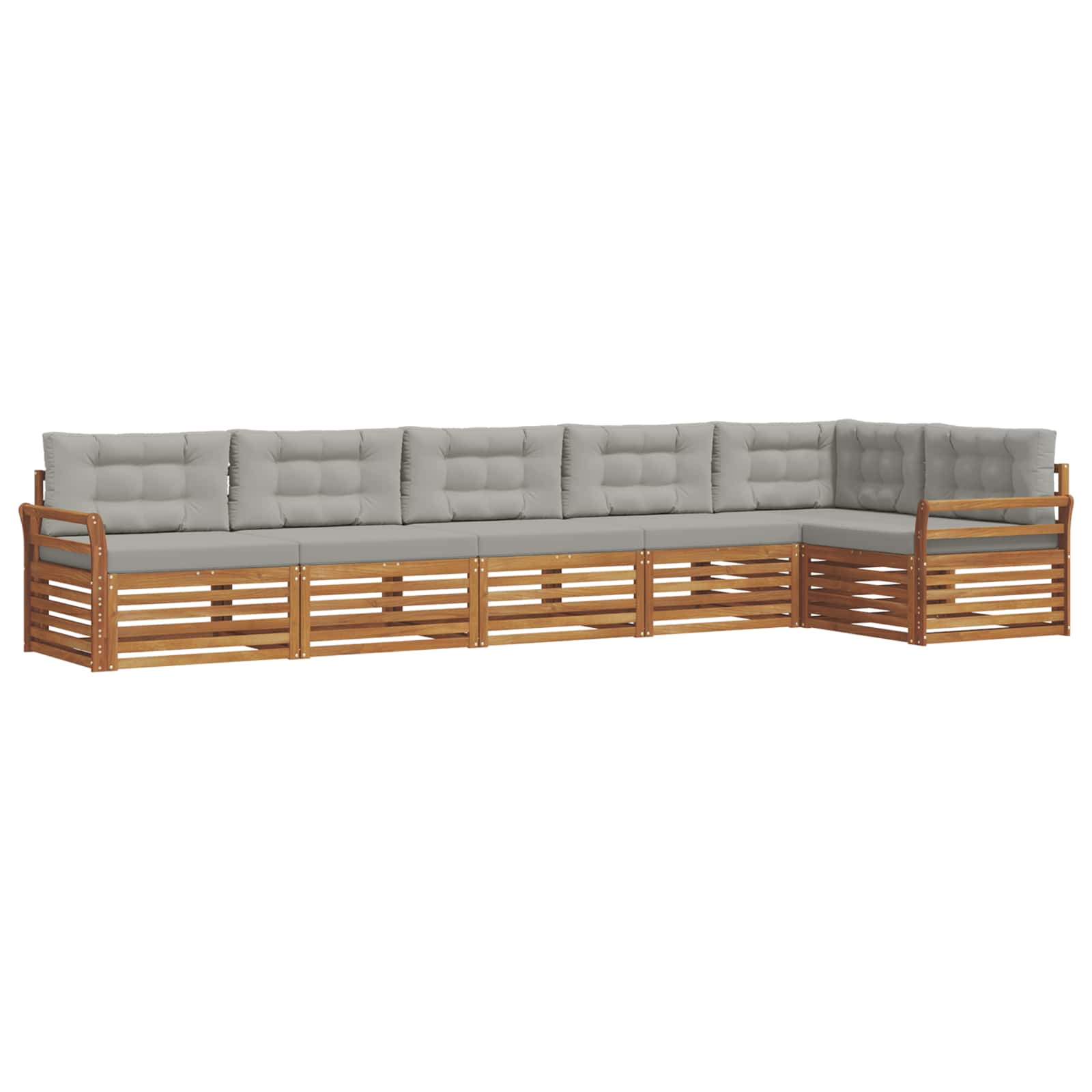 Ensemble de canapés d'extérieur 6 pcs Gris Naturel et Clair - XIOS