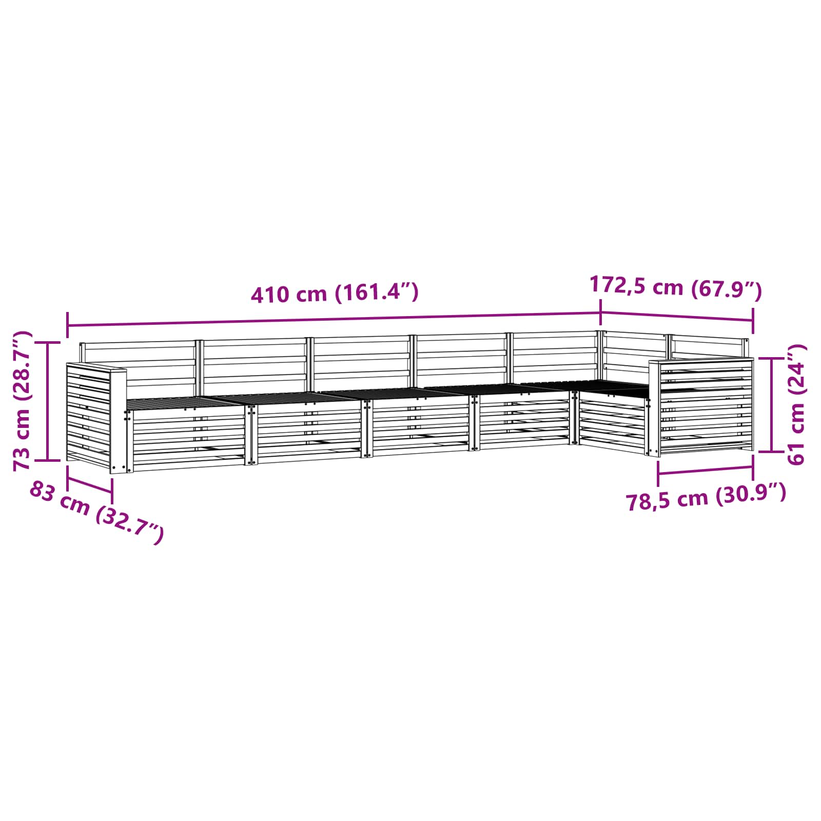 Ensemble de canapés d'extérieur 6 pcs Naturel - XIOS