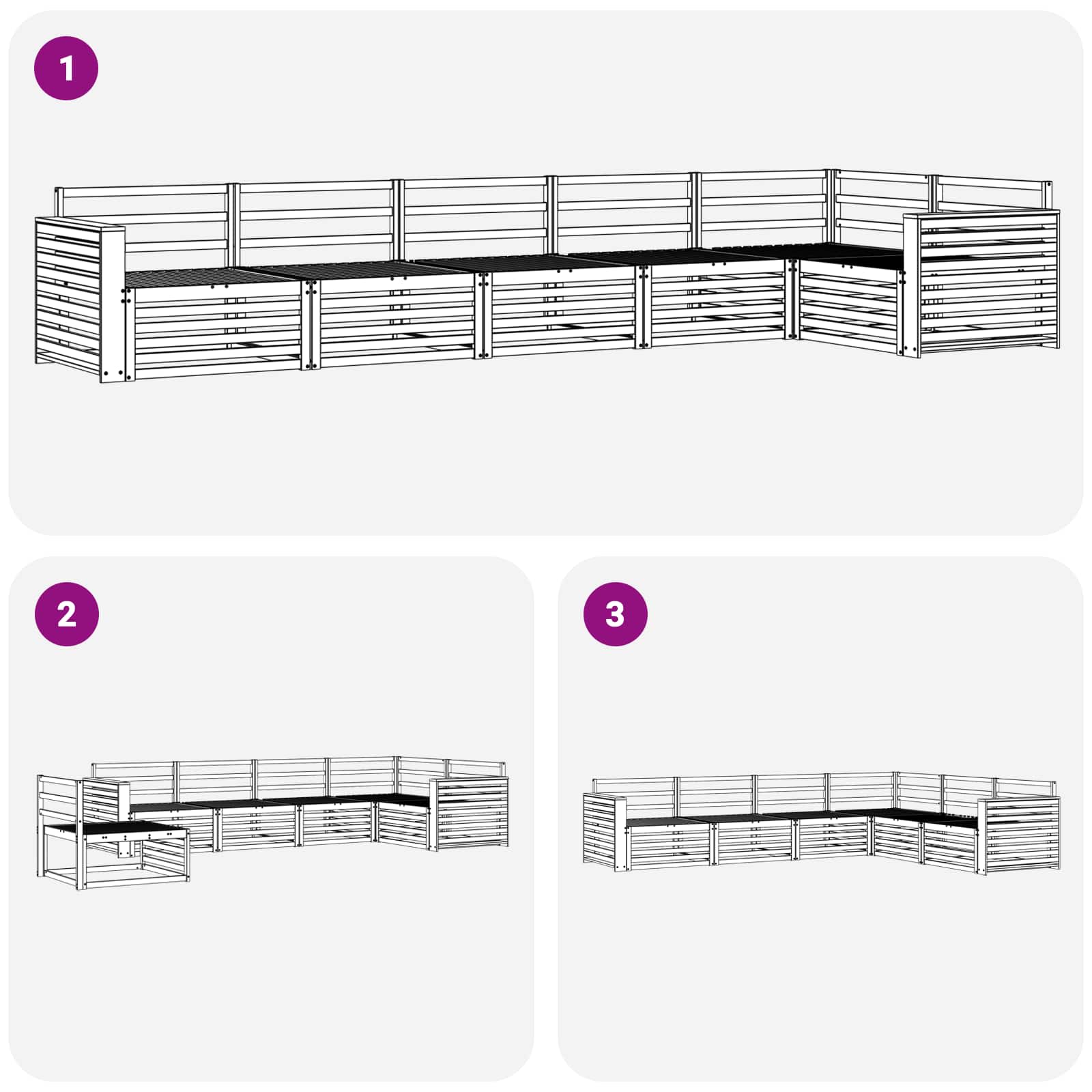 Ensemble de canapés d'extérieur 6 pcs Naturel - XIOS