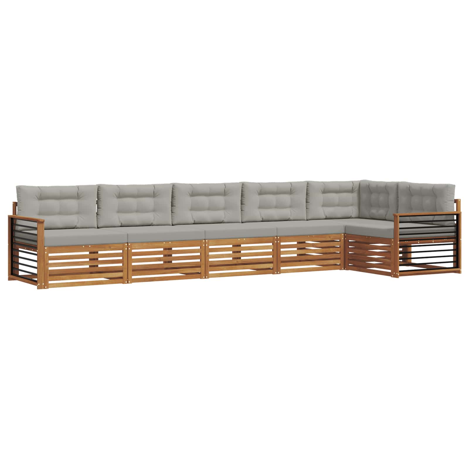 Ensemble de canapés d'extérieur 6 pcs Gris Naturel et Clair - XIOS