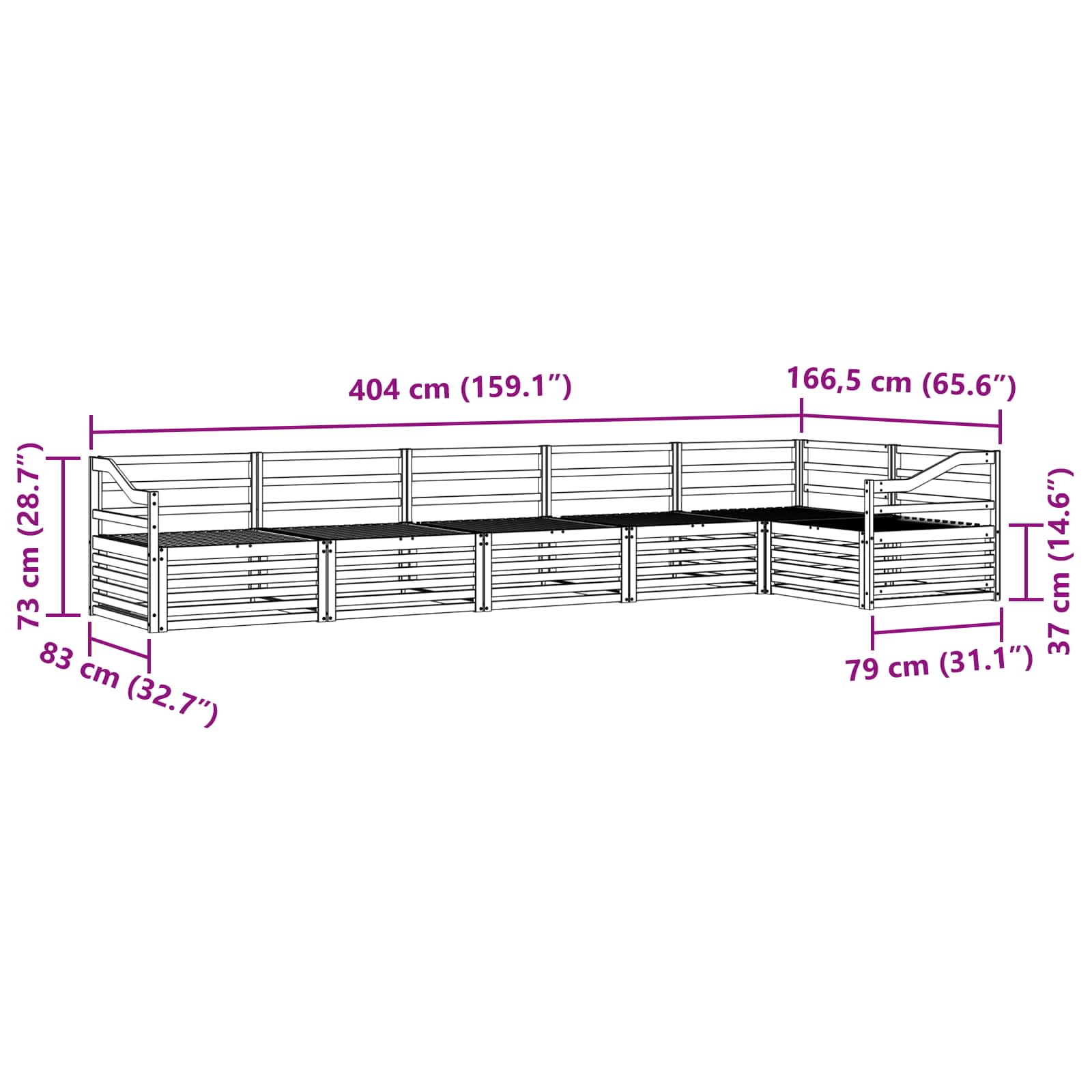 Ensemble de canapés d'extérieur 6 pcs Naturel - XIOS
