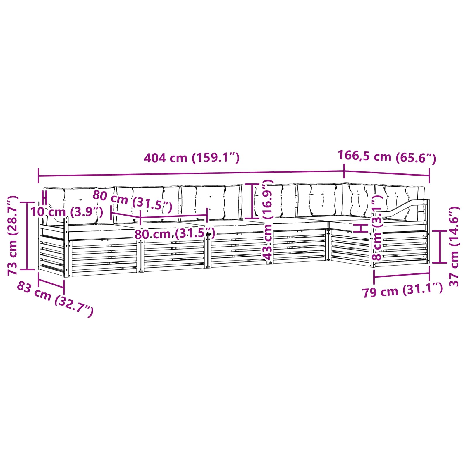 Ensemble de canapés d'extérieur 6 pcs Naturel et Beige - XIOS