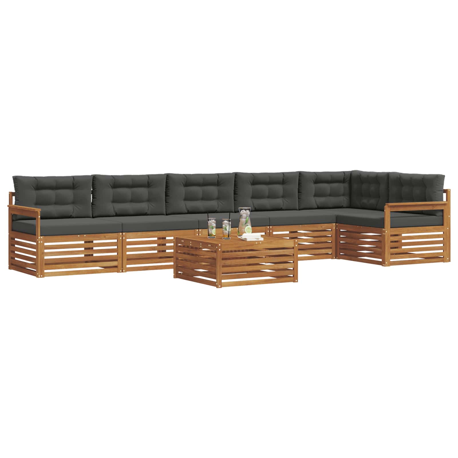 Ensemble de canapés d'extérieur 7 pcs Naturel et Anthracite - XIOS