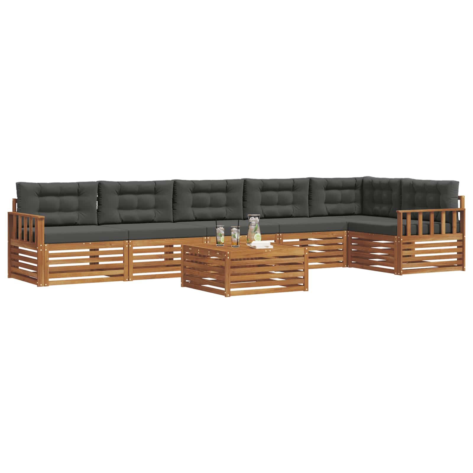 Ensemble de canapés d'extérieur 7 pcs Naturel et Anthracite - XIOS