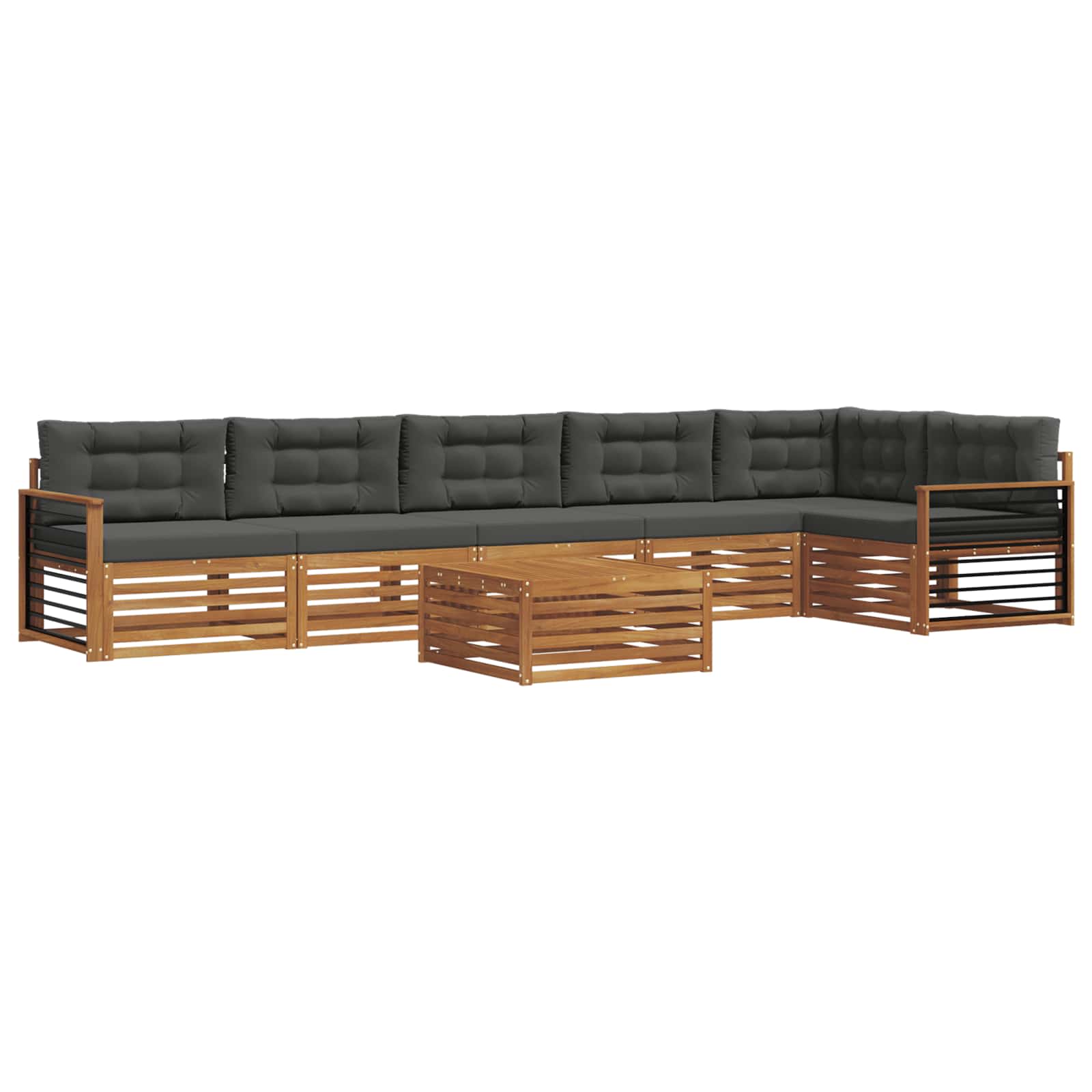 Ensemble de canapés d'extérieur 7 pcs Naturel et Anthracite - XIOS
