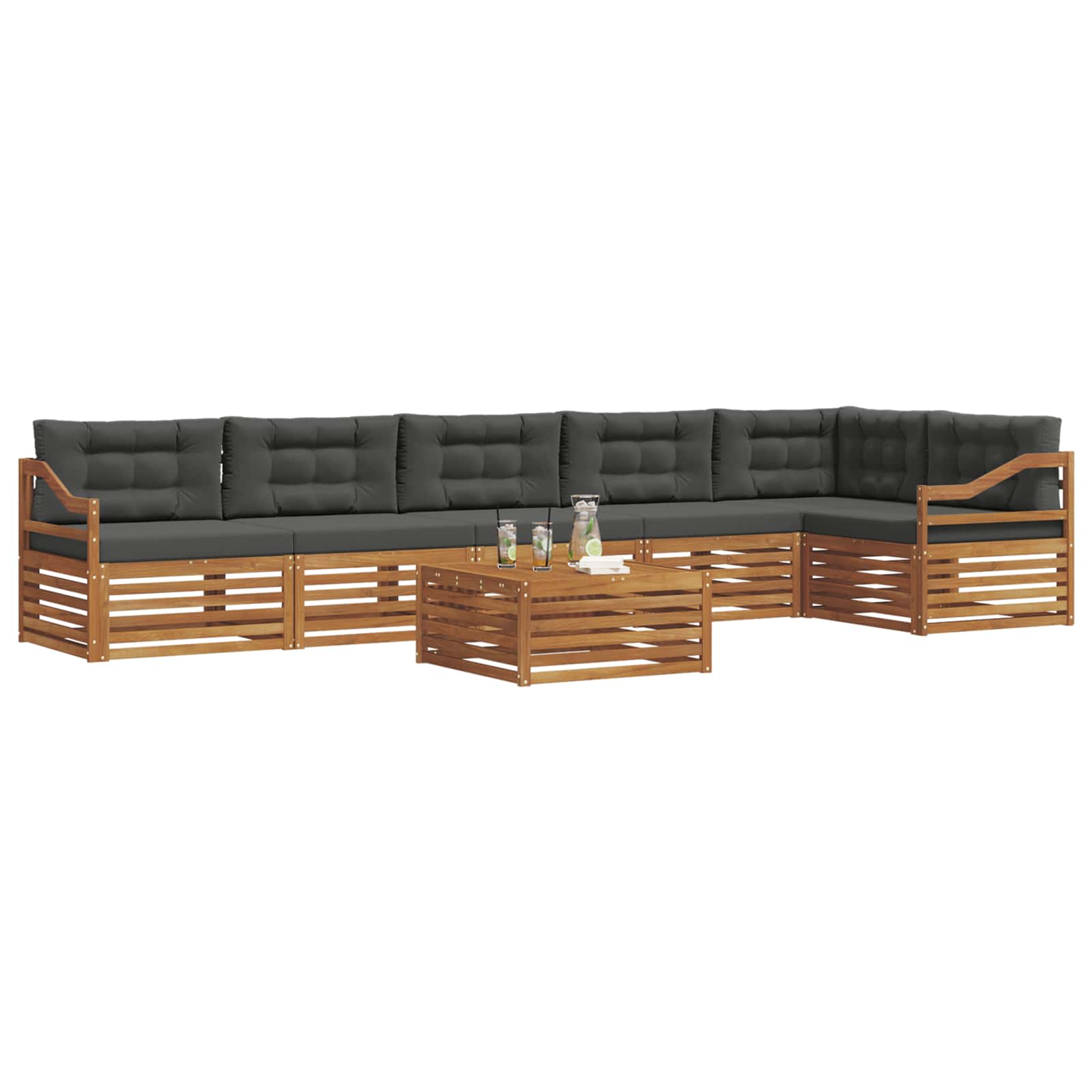 Ensemble de canapés d'extérieur 7 pcs Naturel et Anthracite - XIOS
