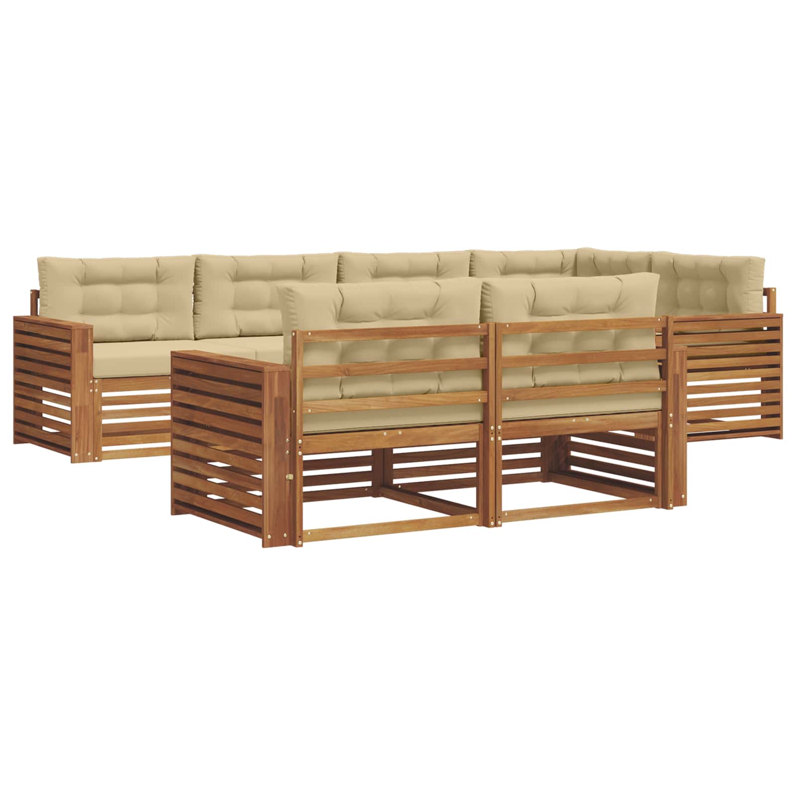 Ensemble de canapés d'extérieur 7 pcs Naturel et Beige - XIOS