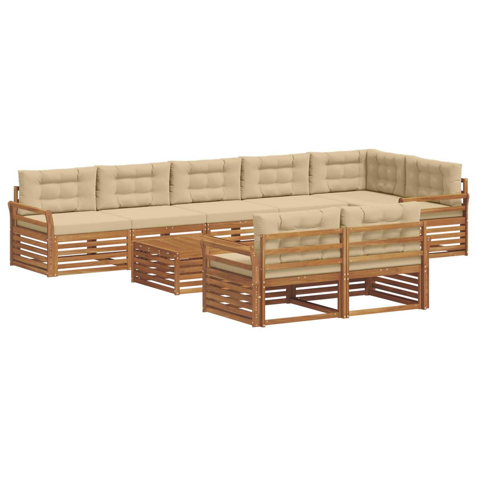 Ensemble de canapés d'extérieur 9 pcs Naturel et Beige - XIOS
