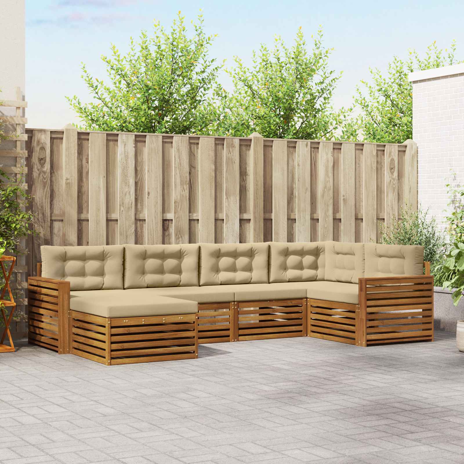 Ensemble de canapés d'extérieur 6 pcs Naturel et Beige - XIOS